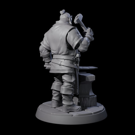 Hard Working Blacksmith Miniature for Dungeons and Dragons, Pathfinder or other TTRPGs