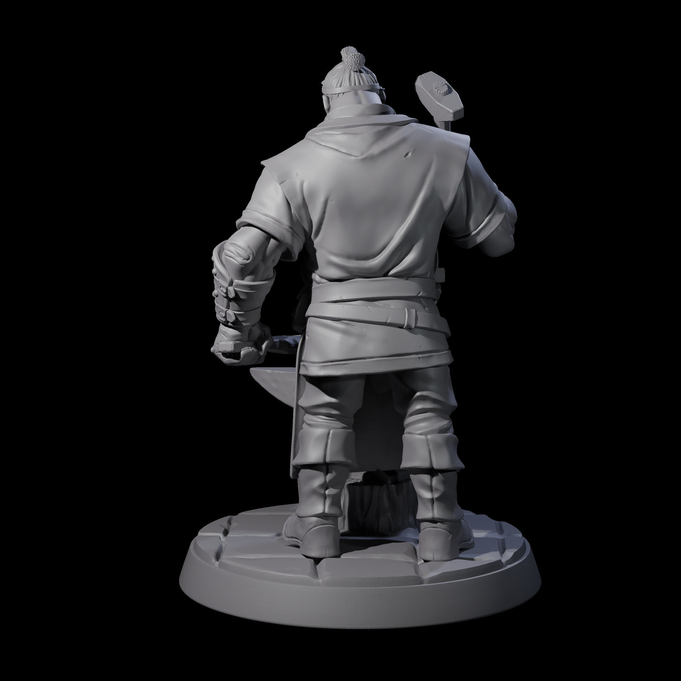 Hard Working Blacksmith Miniature for Dungeons and Dragons, Pathfinder or other TTRPGs