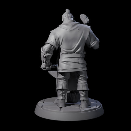 Hard Working Blacksmith Miniature for Dungeons and Dragons, Pathfinder or other TTRPGs