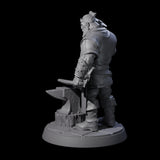 Hard Working Blacksmith Miniature for Dungeons and Dragons, Pathfinder or other TTRPGs