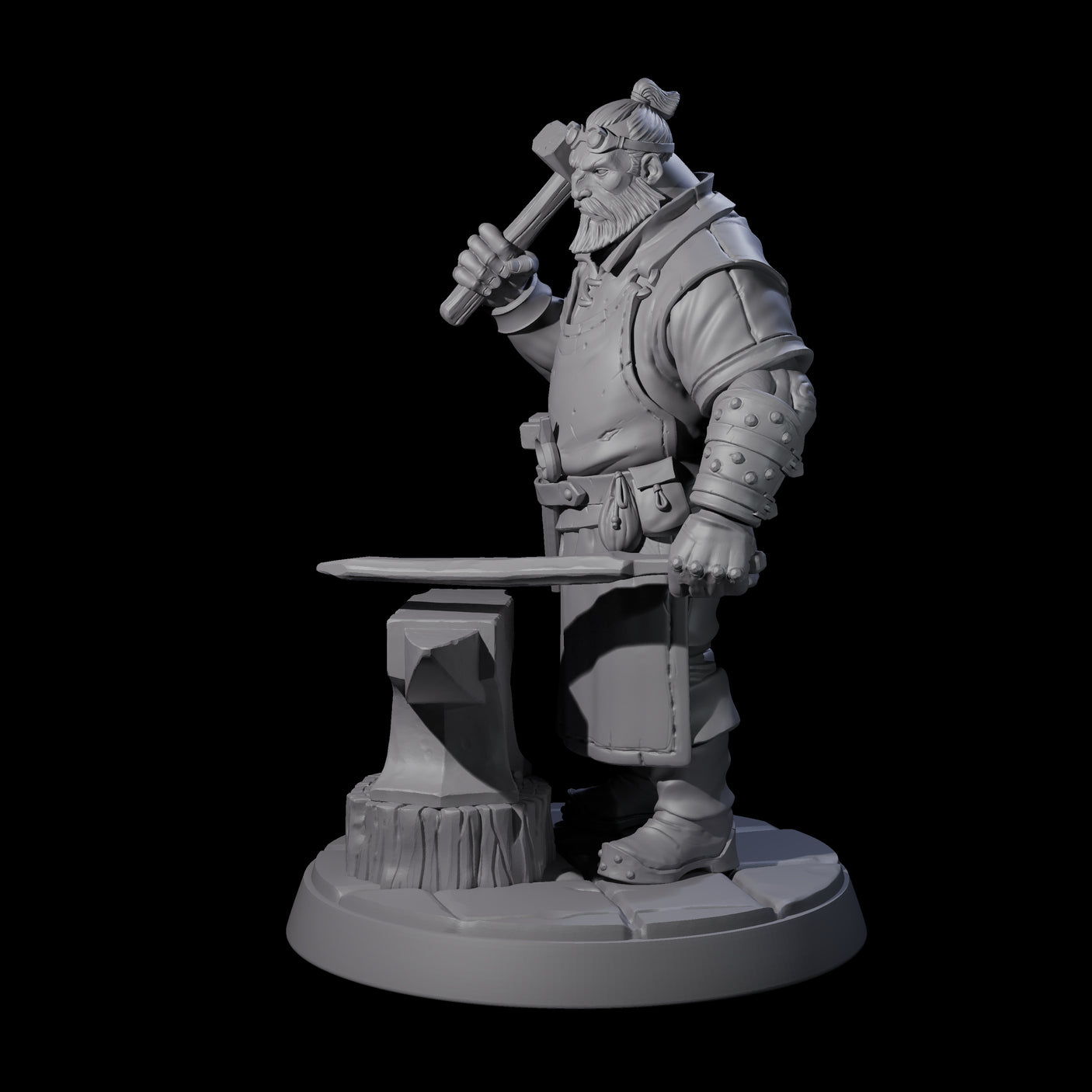 Hard Working Blacksmith Miniature for Dungeons and Dragons, Pathfinder or other TTRPGs