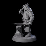 Hard Working Blacksmith Miniature for Dungeons and Dragons, Pathfinder or other TTRPGs