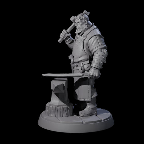 Hard Working Blacksmith Miniature for Dungeons and Dragons, Pathfinder or other TTRPGs