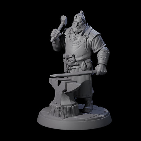 Hard Working Blacksmith Miniature for Dungeons and Dragons, Pathfinder or other TTRPGs