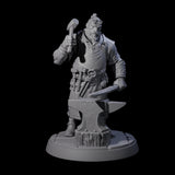 Hard Working Blacksmith Miniature for Dungeons and Dragons, Pathfinder or other TTRPGs