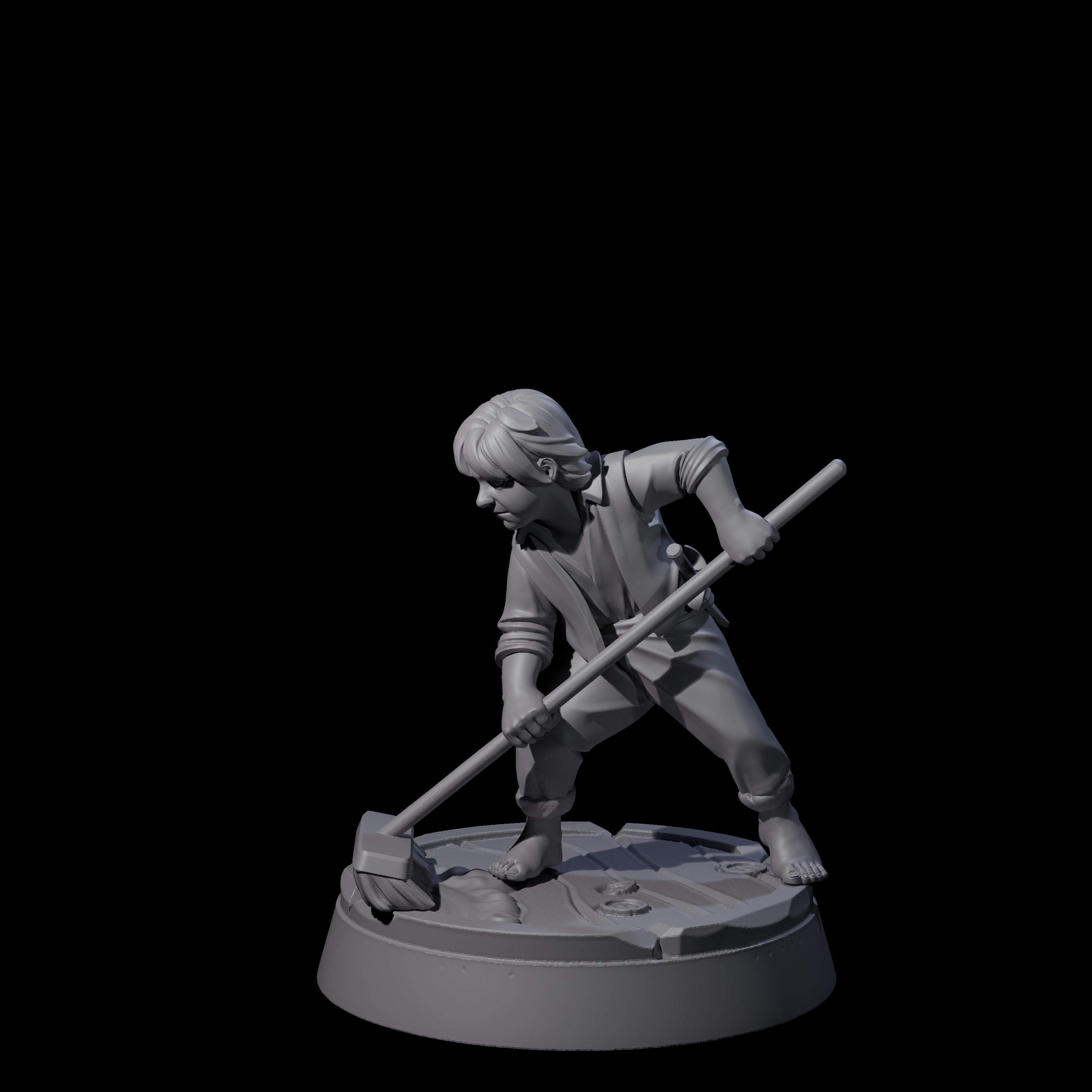Hard Working Human Cabin Boy Miniature for Dungeons and Dragons, Pathfinder or other TTRPGs
