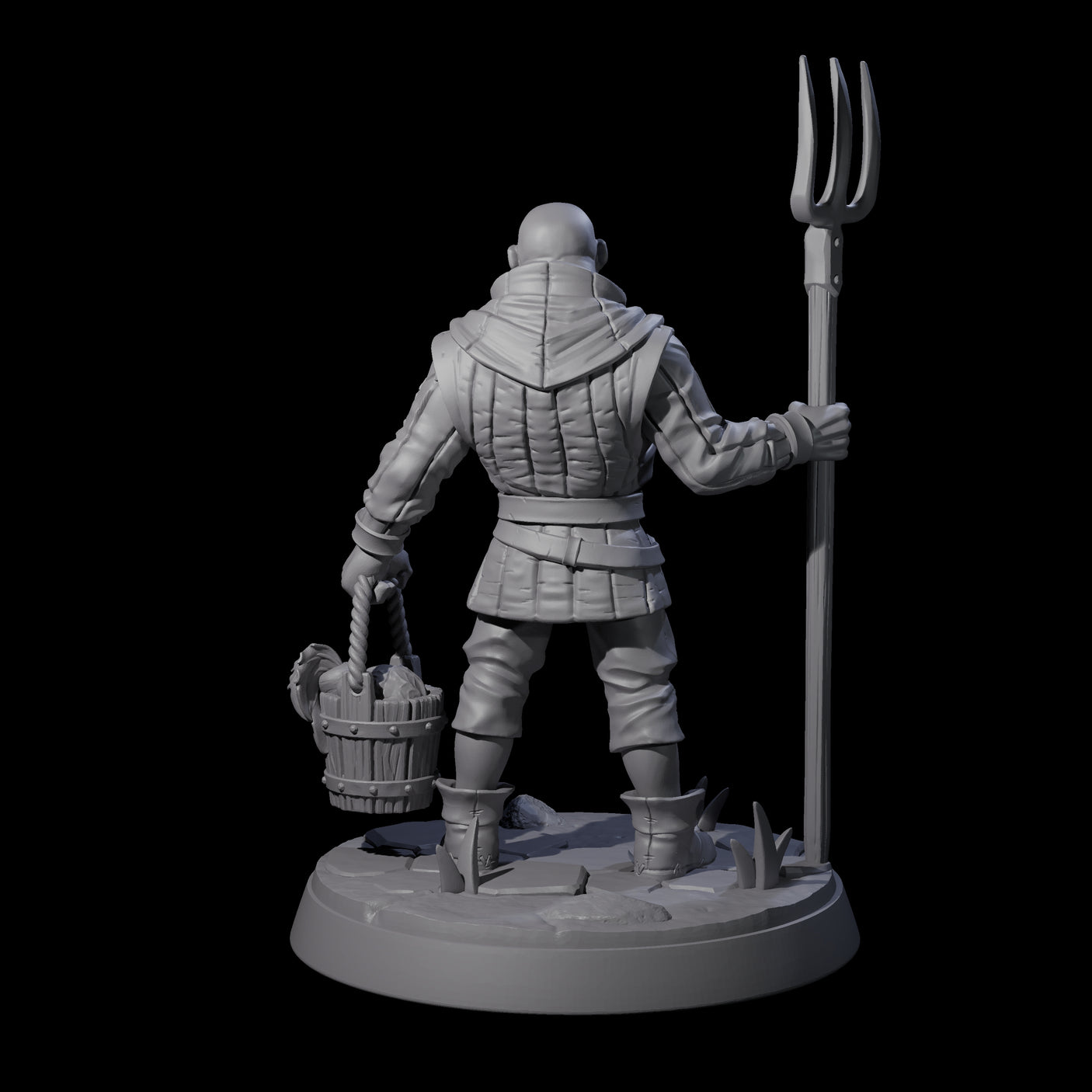 Hard Working Villager B Miniature for Dungeons and Dragons, Pathfinder or other TTRPGs