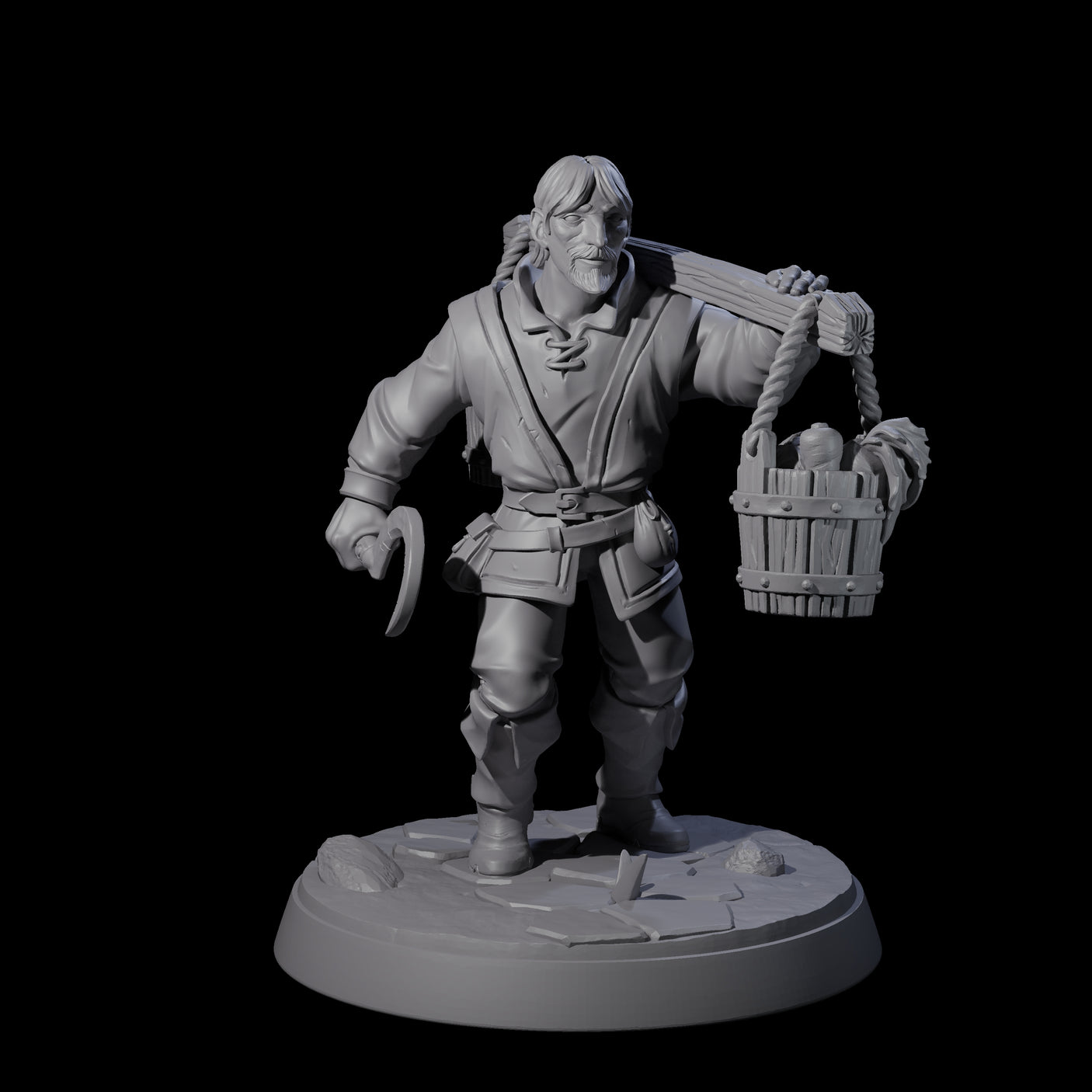 Hard Working Villager D Miniature for Dungeons and Dragons, Pathfinder or other TTRPGs