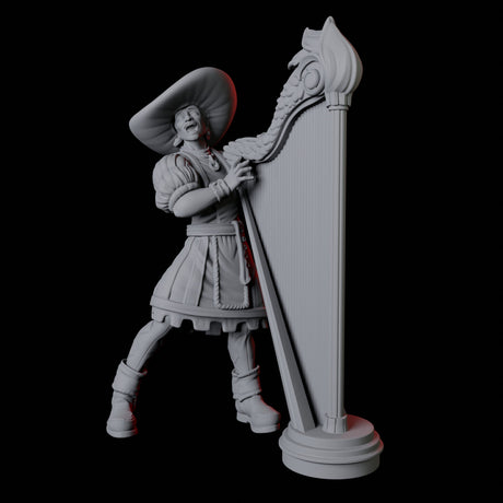 Harp Musician Miniature for Dungeons and Dragons, Pathfinder or other TTRPGs
