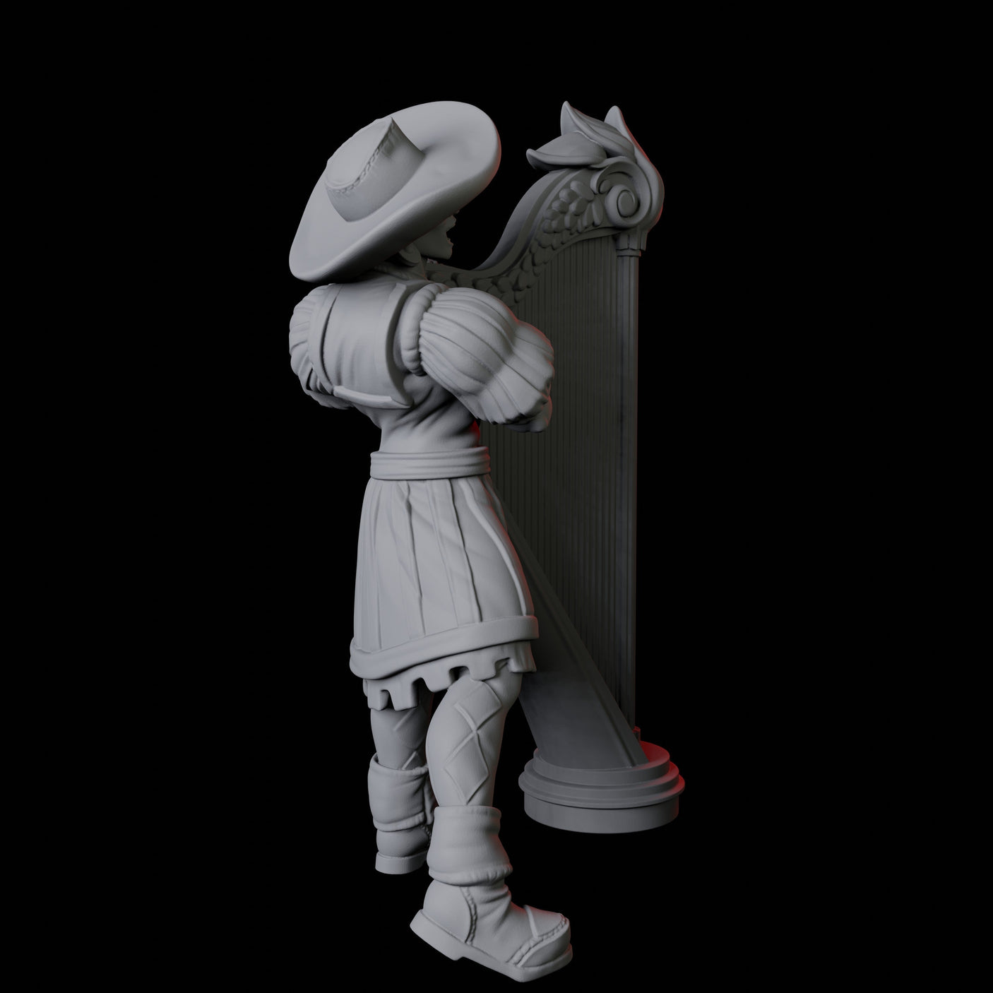 Harp Musician Miniature for Dungeons and Dragons, Pathfinder or other TTRPGs