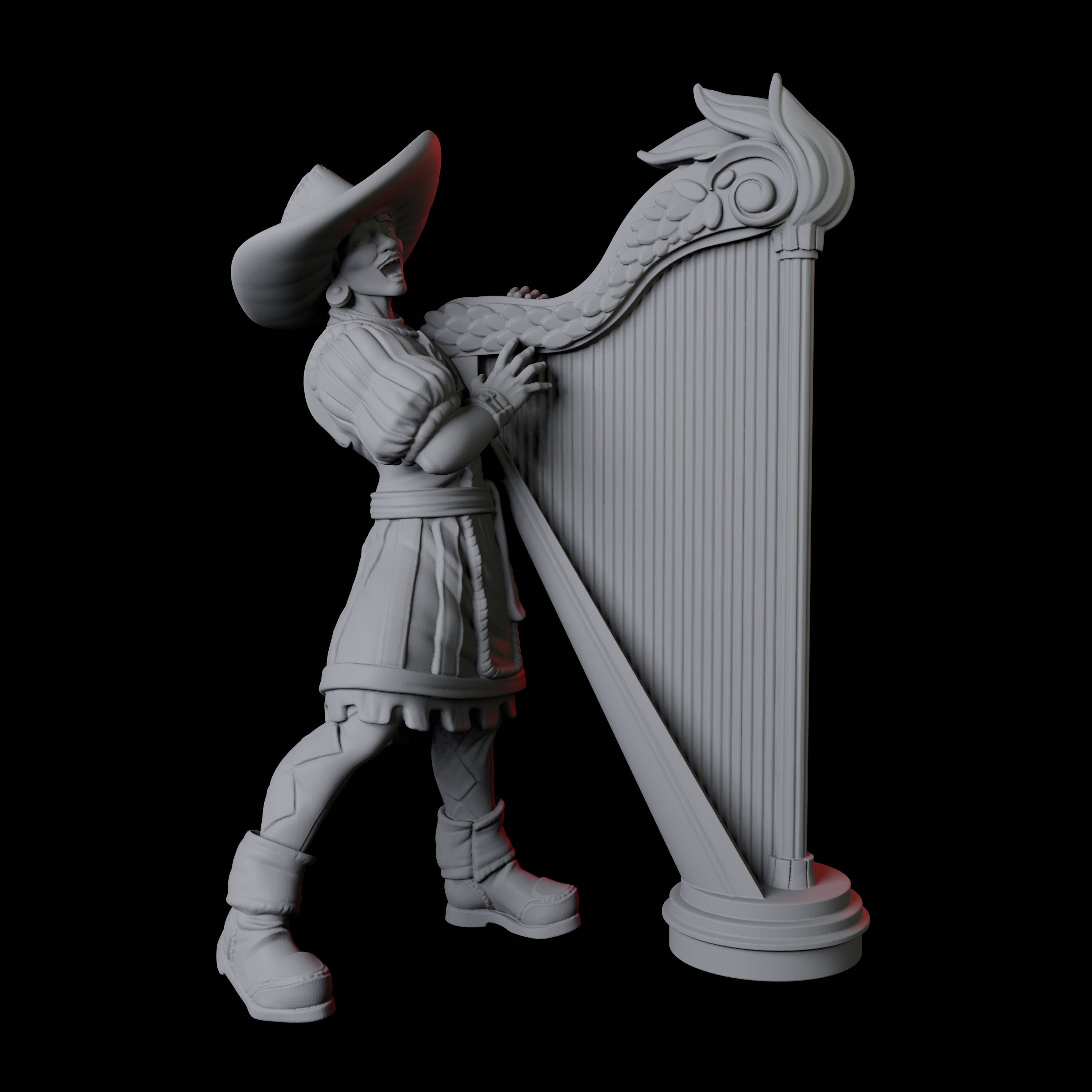 Harp Musician Miniature for Dungeons and Dragons