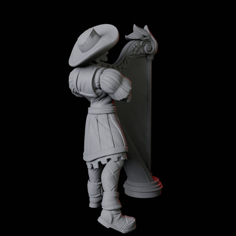 Harp Musician Miniature for Dungeons and Dragons, Pathfinder or other TTRPGs