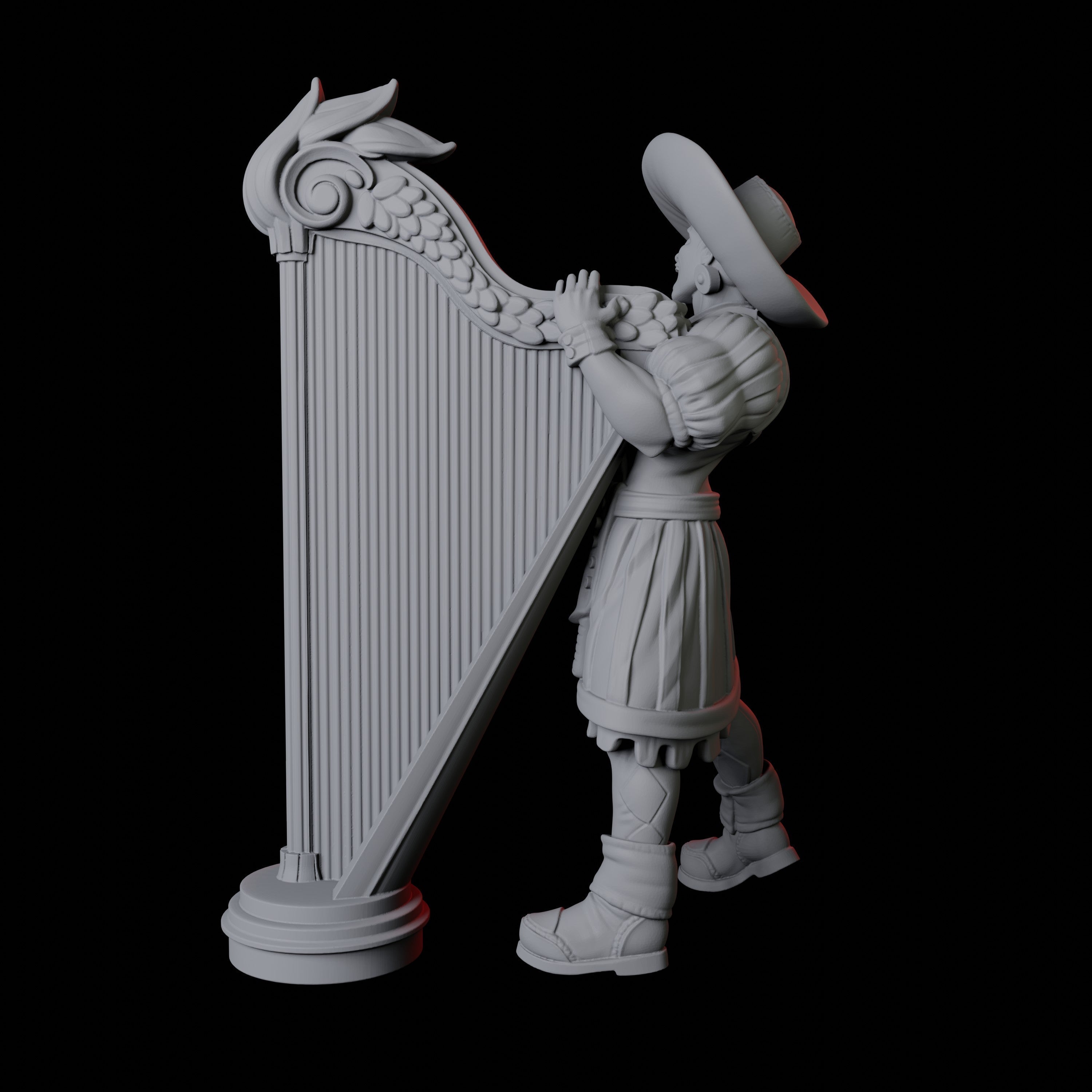 Harp Musician Miniature for Dungeons and Dragons