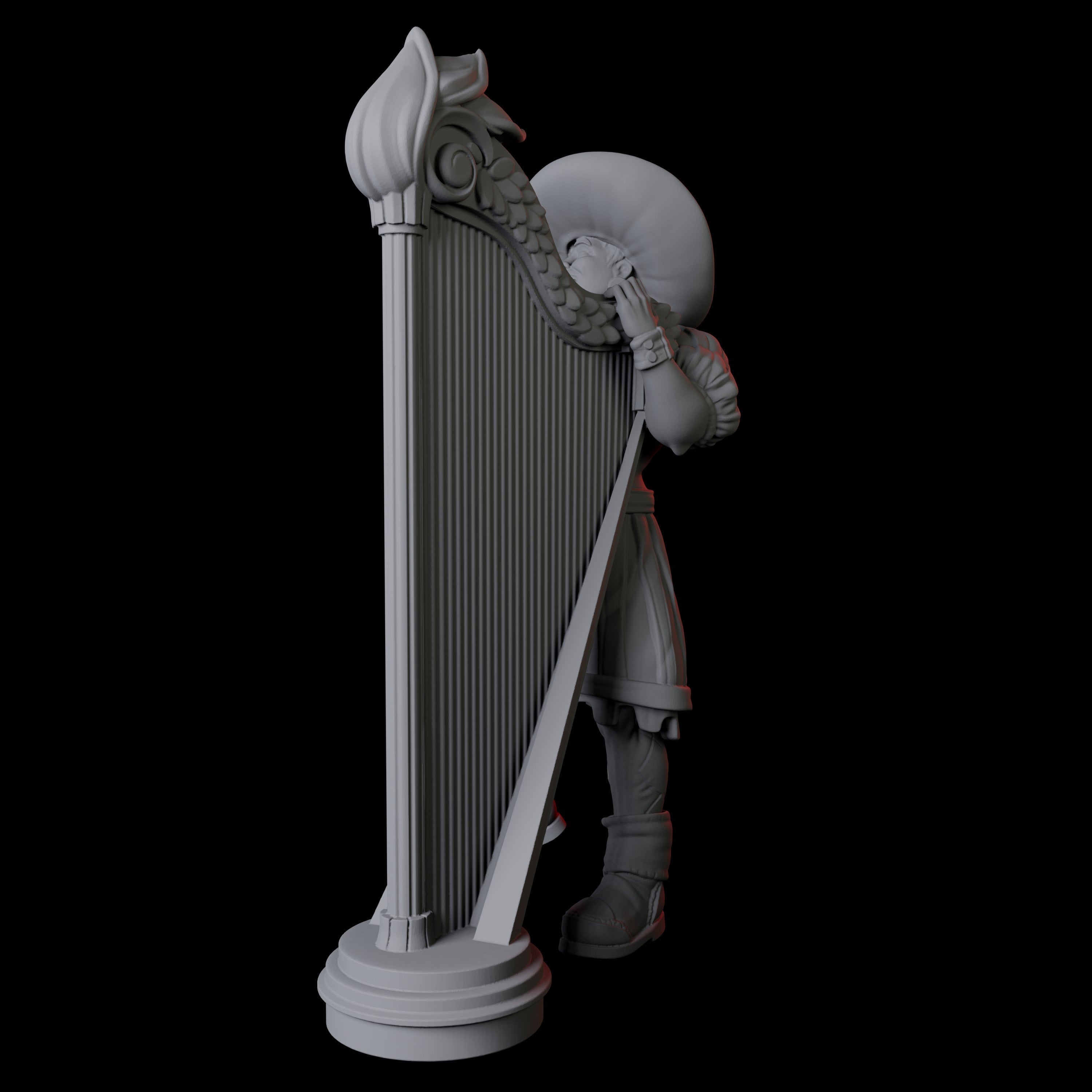 Harp Musician Miniature for Dungeons and Dragons