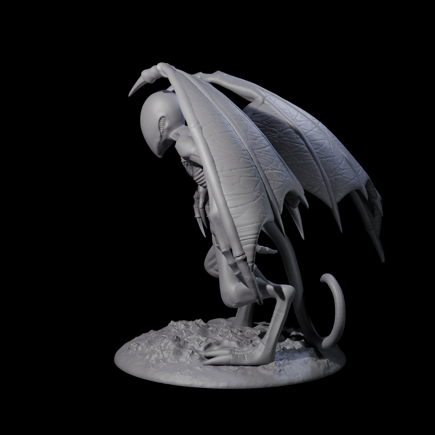 Haunting Nightgaunt B Miniature for Dungeons and Dragons, Pathfinder or other TTRPGs