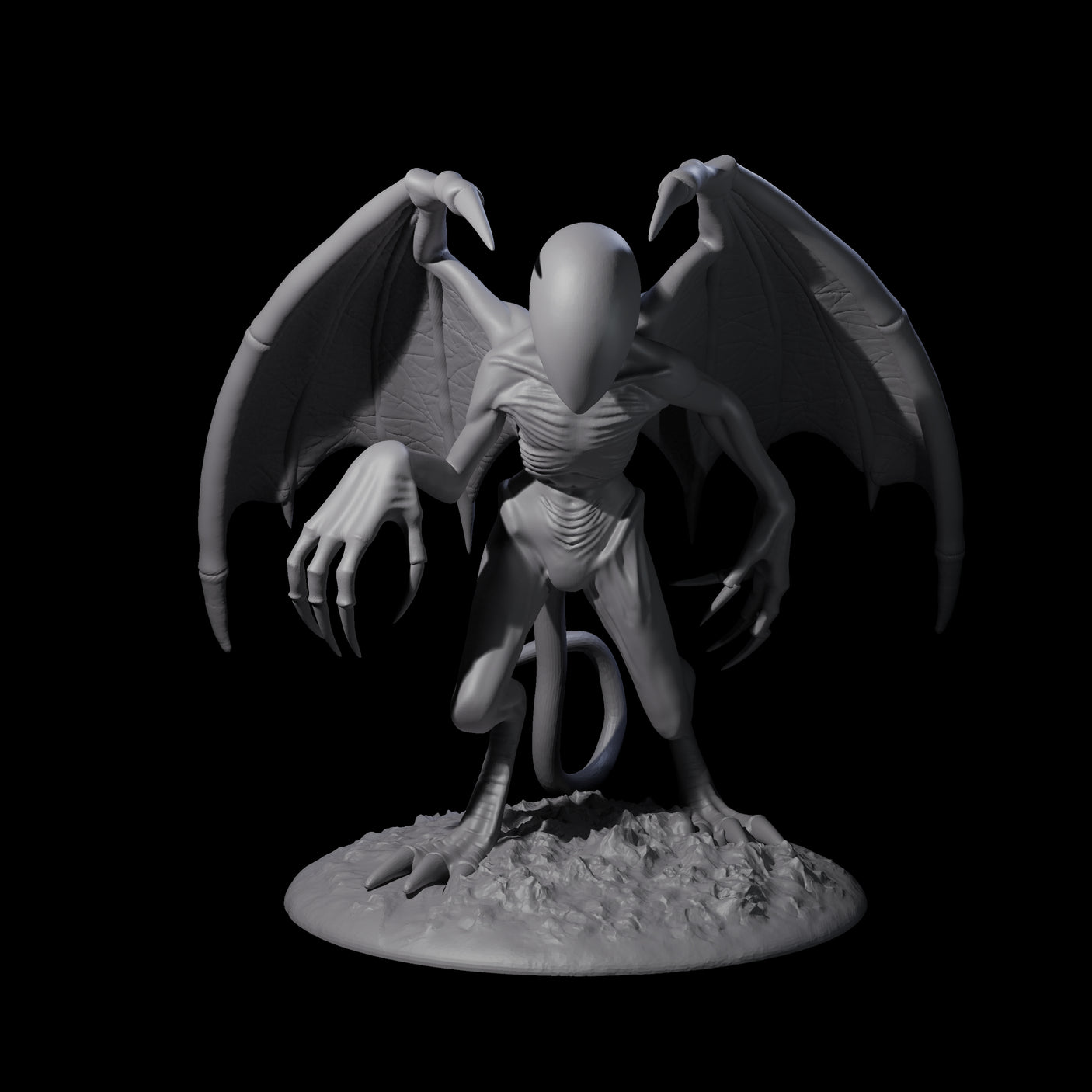 Haunting Nightgaunt B Miniature for Dungeons and Dragons, Pathfinder or other TTRPGs