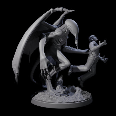 Haunting Nightgaunt with Victim Miniature for Dungeons and Dragons, Pathfinder or other TTRPGs