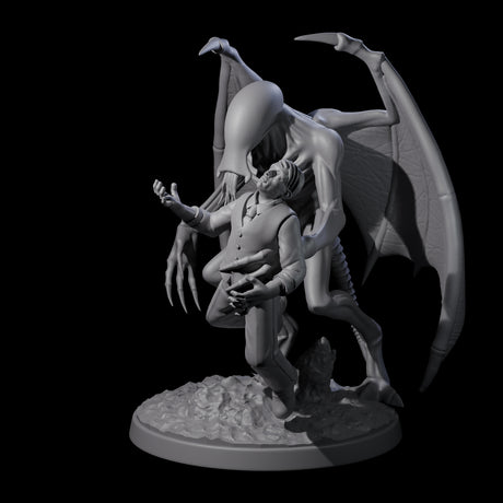 Haunting Nightgaunt with Victim Miniature for Dungeons and Dragons, Pathfinder or other TTRPGs