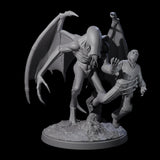 Haunting Nightgaunt with Victim Miniature for Dungeons and Dragons, Pathfinder or other TTRPGs