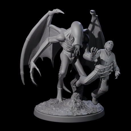 Haunting Nightgaunt with Victim Miniature for Dungeons and Dragons, Pathfinder or other TTRPGs