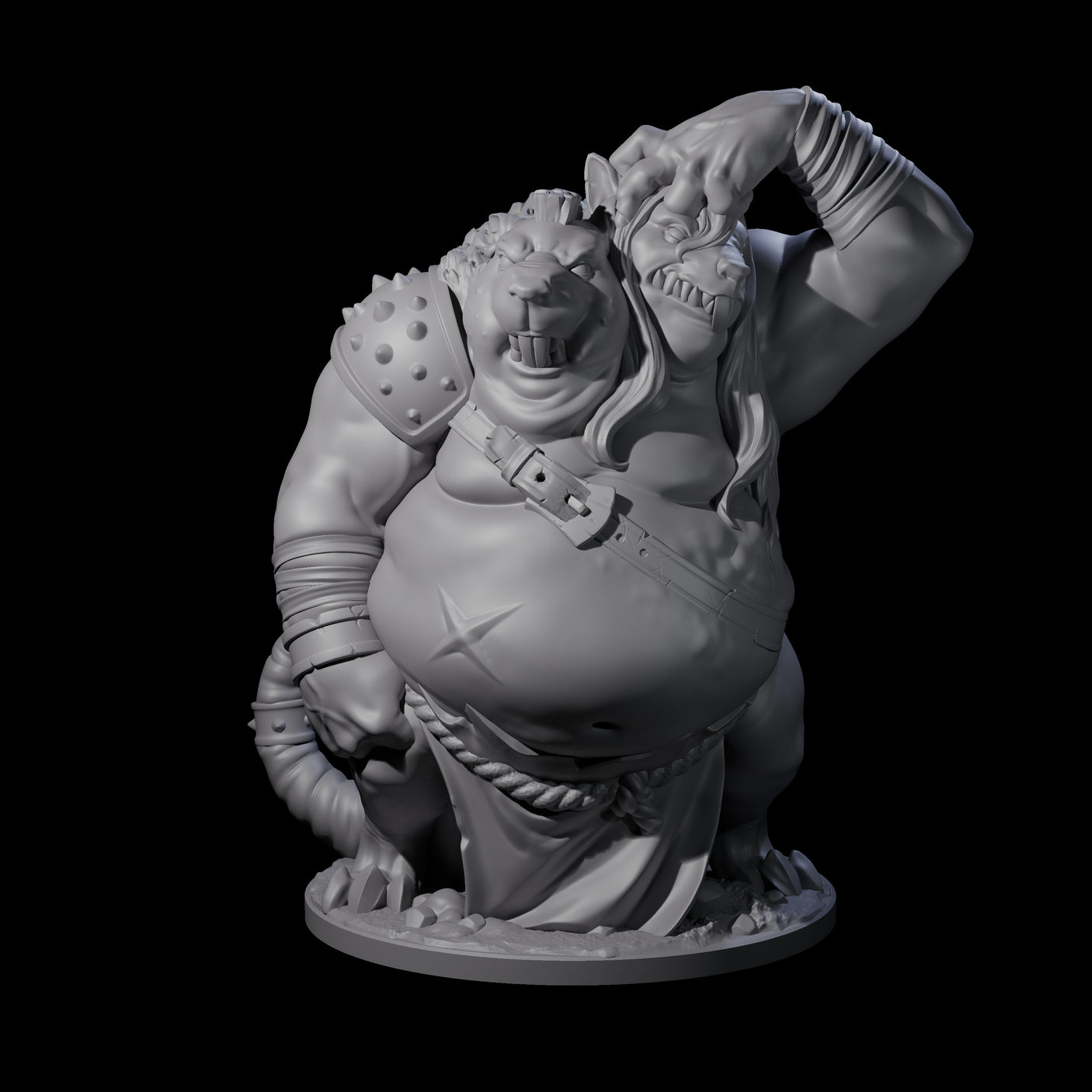 Head Scratching Ratfolk Mutant Miniature for Dungeons and Dragons, Pathfinder or other TTRPGs