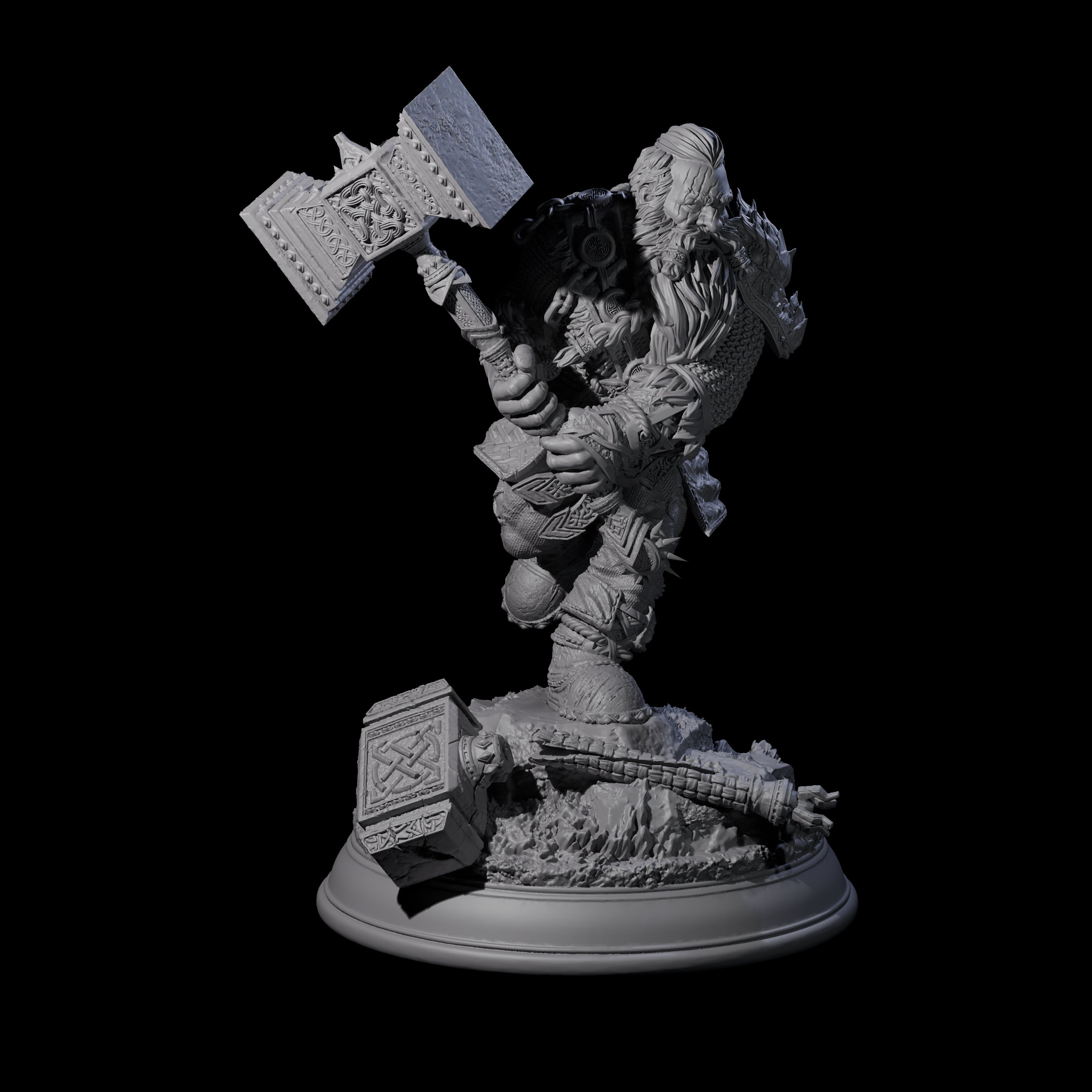 Heavily Scarred Dwarf Fighter Miniature for Dungeons and Dragons, Pathfinder or other TTRPGs