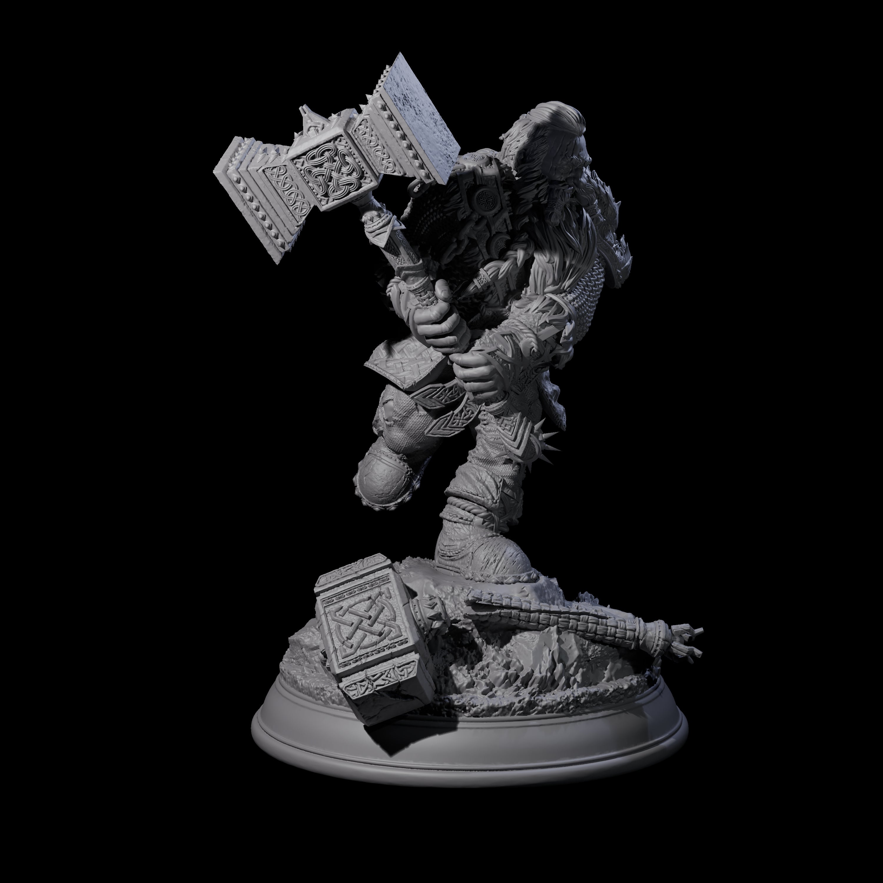 Heavily Scarred Dwarf Fighter Miniature for Dungeons and Dragons, Pathfinder or other TTRPGs