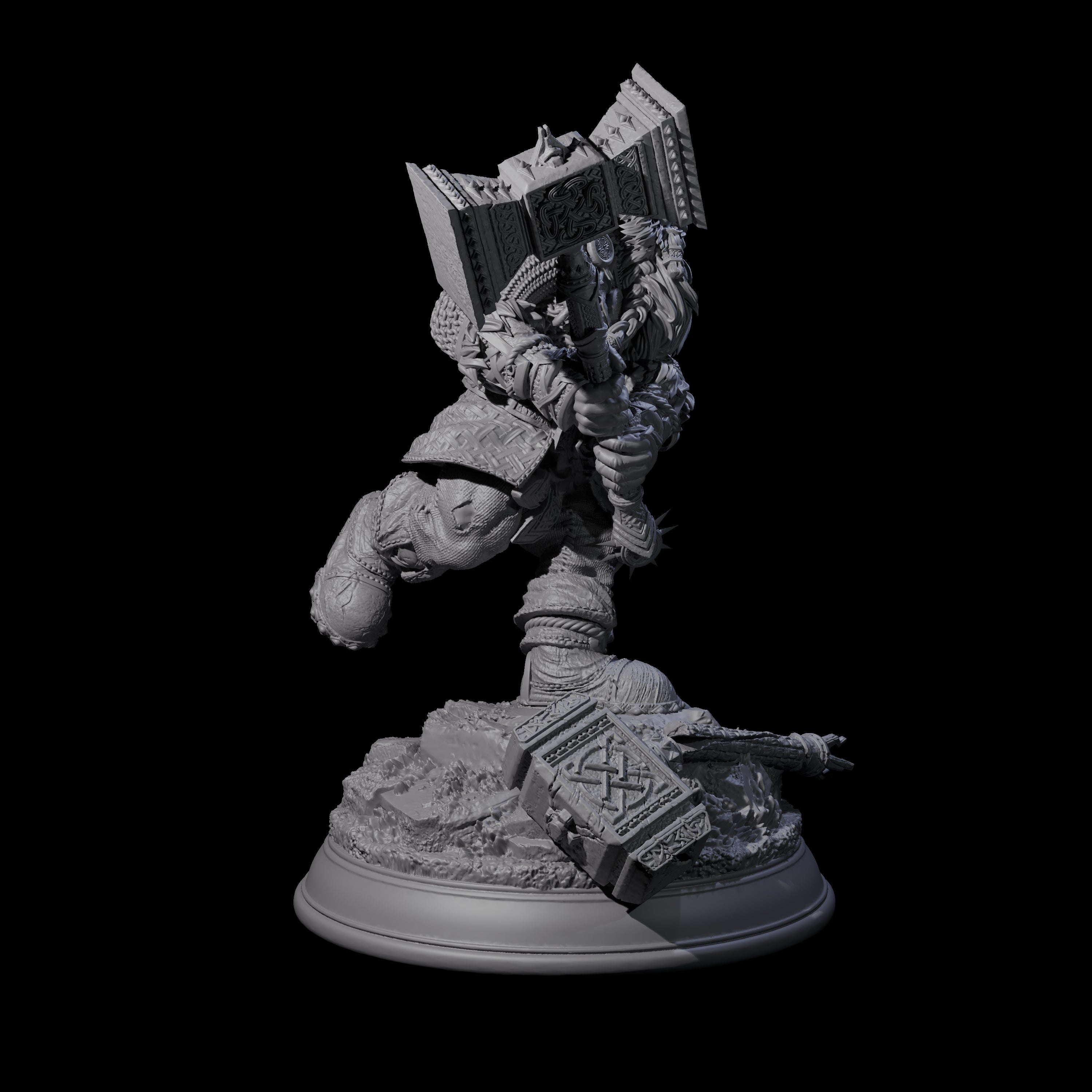 Heavily Scarred Dwarf Fighter Miniature for Dungeons and Dragons, Pathfinder or other TTRPGs