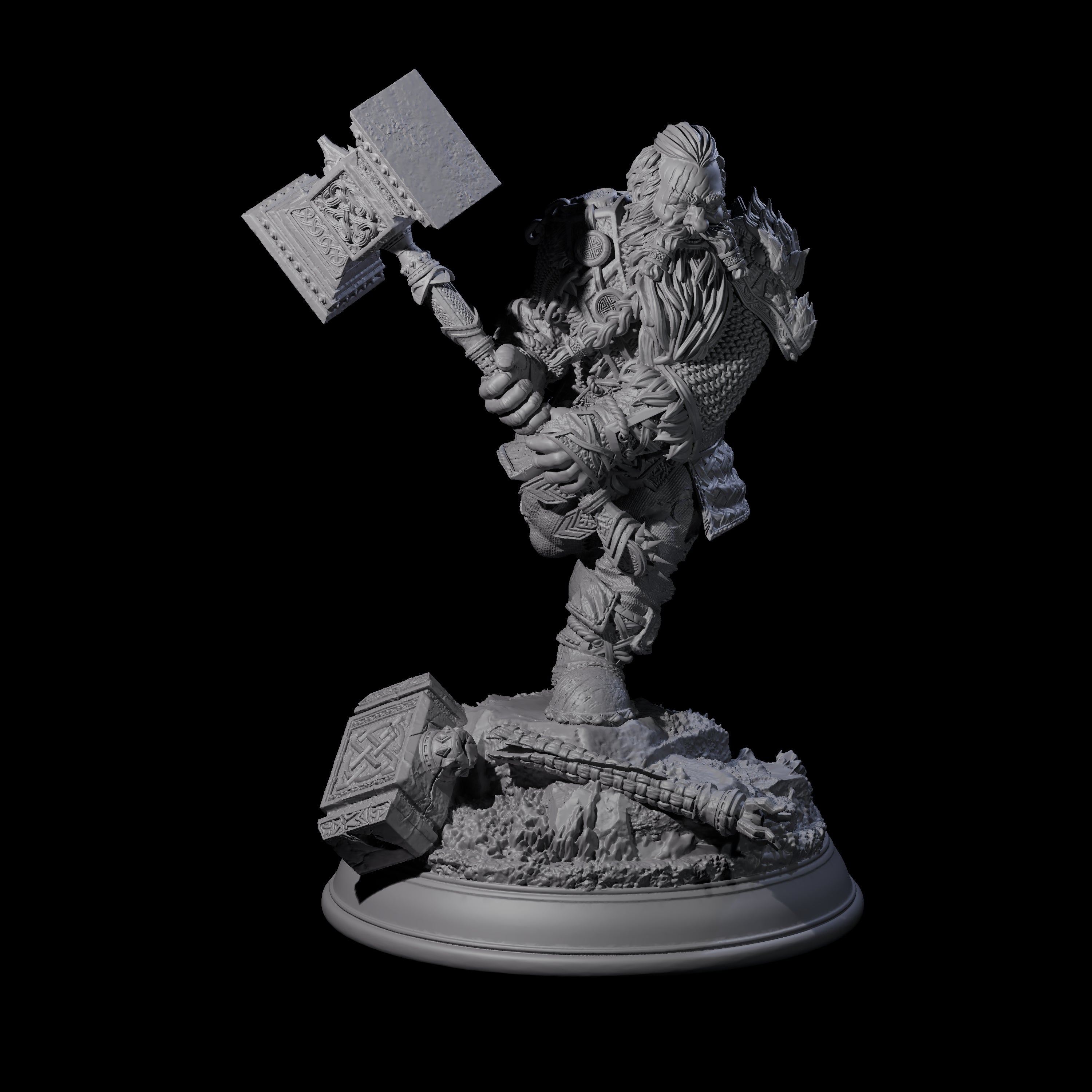 Heavily Scarred Dwarf Fighter Miniature for Dungeons and Dragons, Pathfinder or other TTRPGs