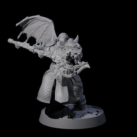 Heavy Armour Half Demon Fighter Miniature for Dungeons and Dragons, Pathfinder or other TTRPGs