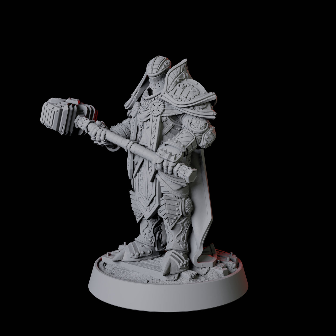 Heavy Armour Paladin Miniature for Dungeons and Dragons, Pathfinder or other TTRPGs