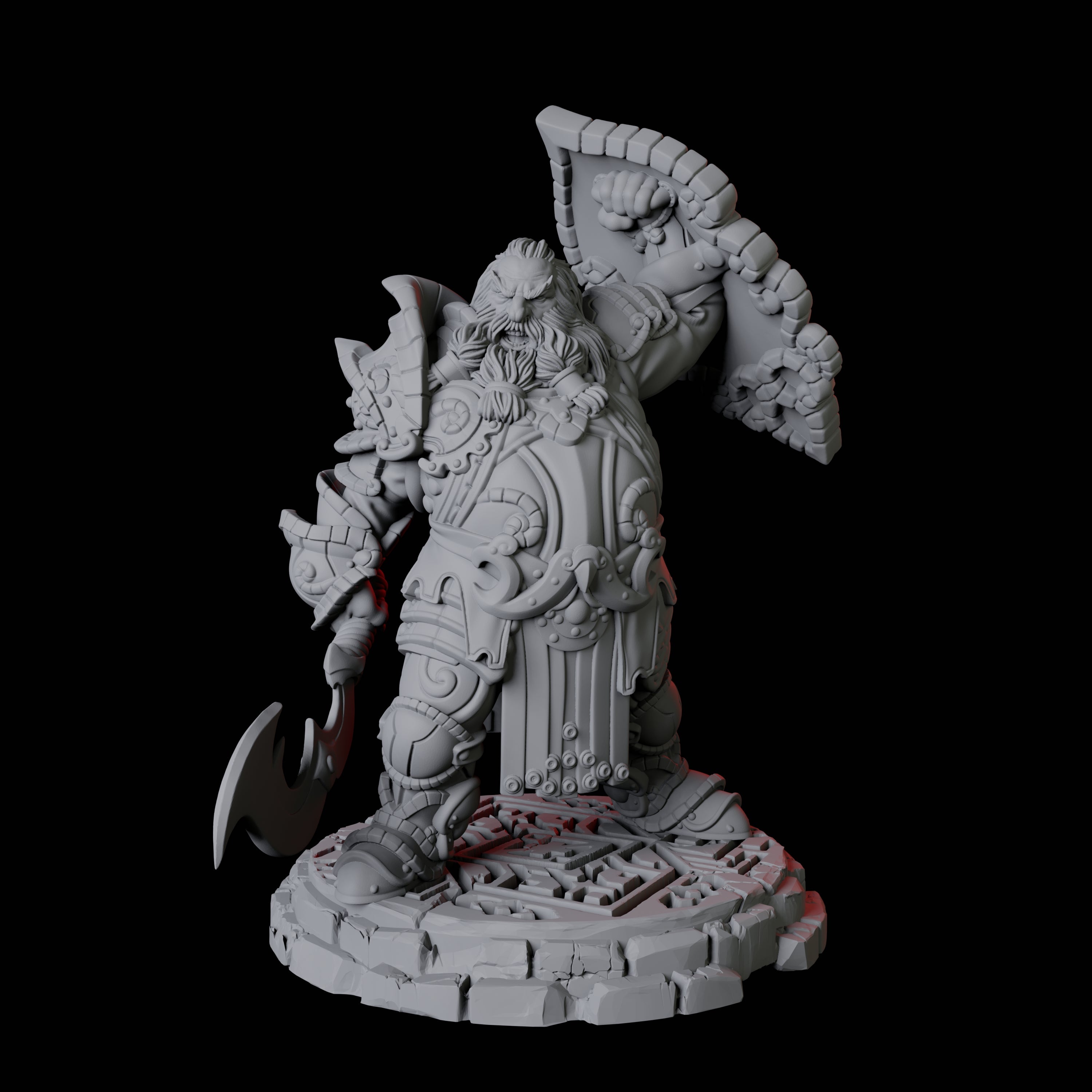 Heavy Armoured Dwarf Warrior A Miniature for Dungeons and Dragons, Pathfinder or other TTRPGs