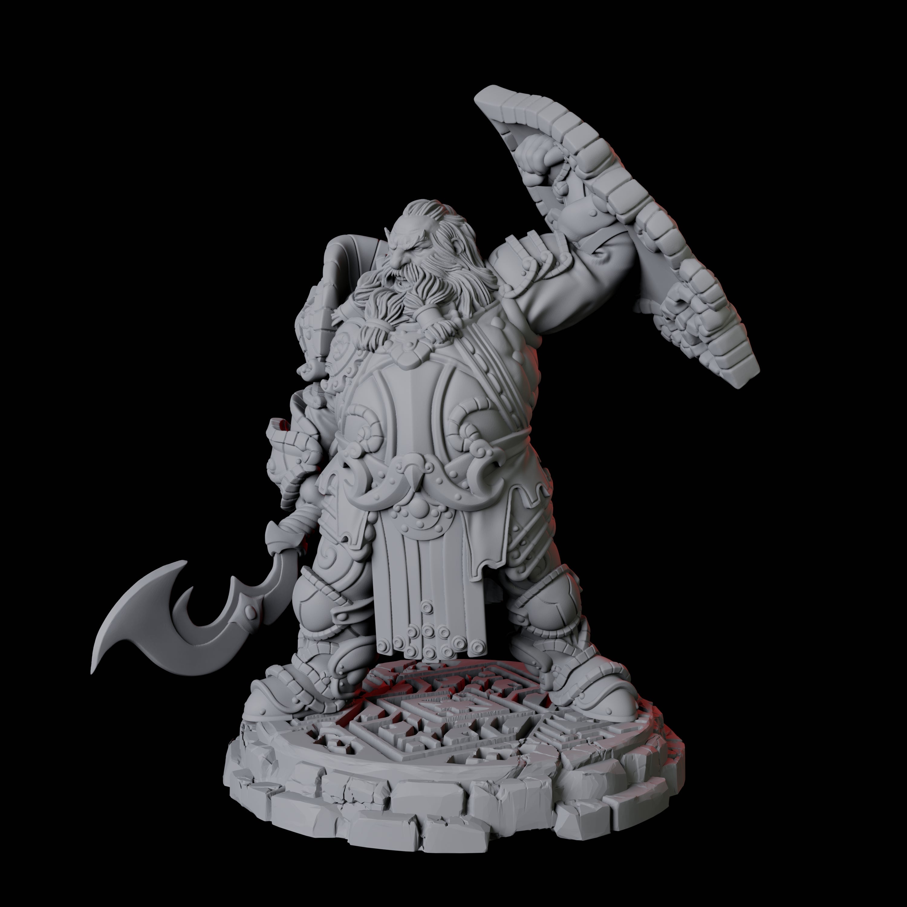 Heavy Armoured Dwarf Warrior A Miniature for Dungeons and Dragons, Pathfinder or other TTRPGs