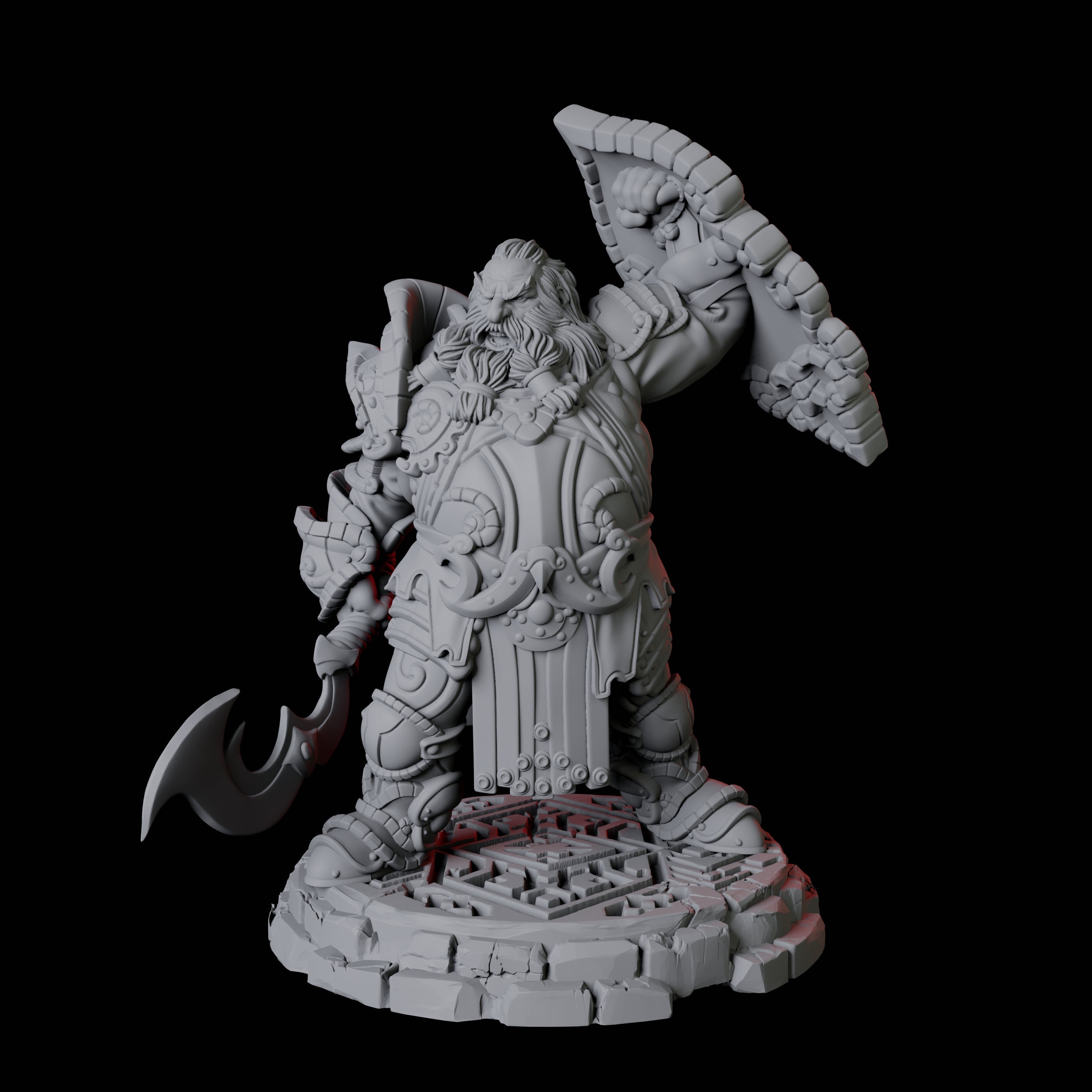 Heavy Armoured Dwarf Warrior A Miniature for Dungeons and Dragons, Pathfinder or other TTRPGs