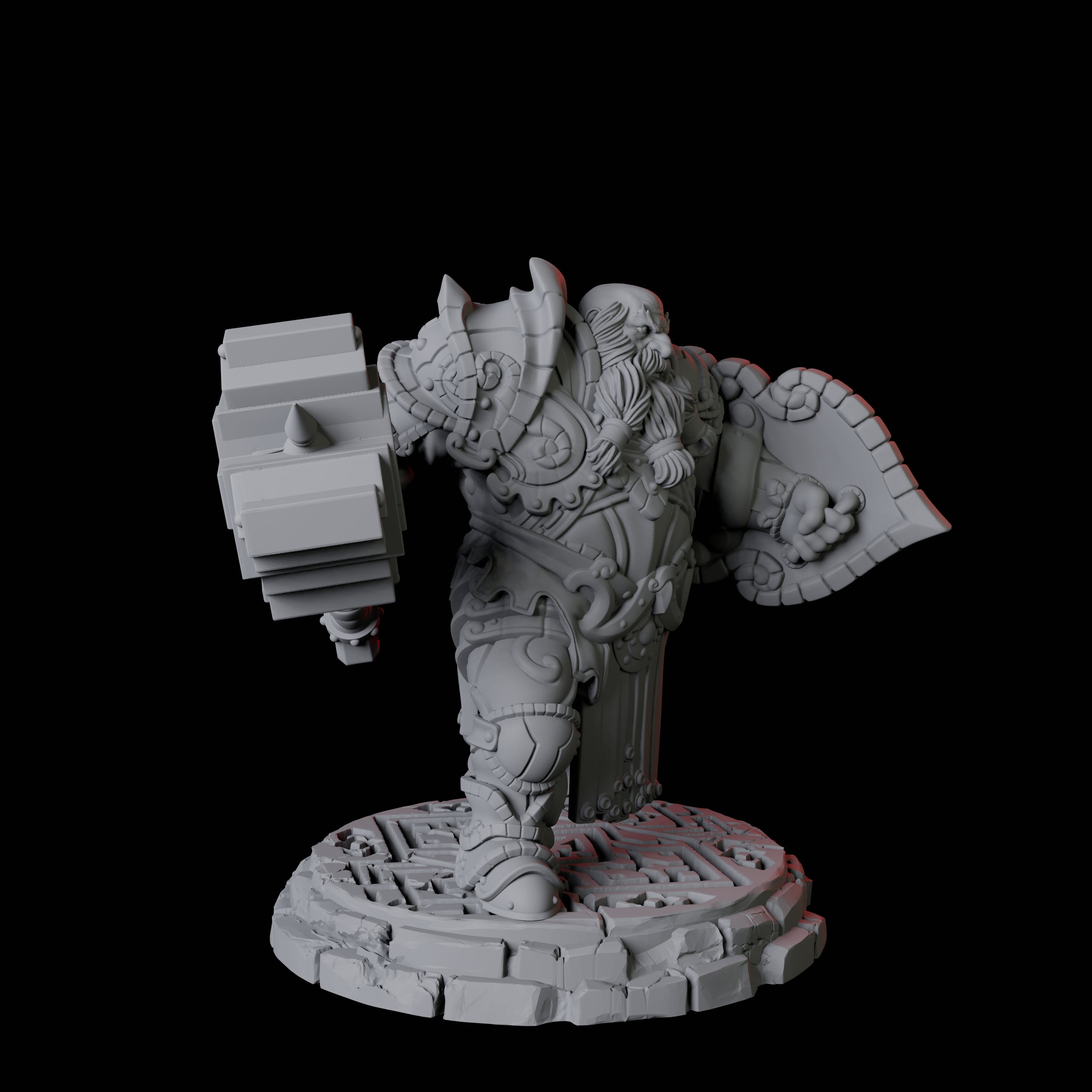 Heavy Armoured Dwarf Warrior B Miniature for Dungeons and Dragons, Pathfinder or other TTRPGs