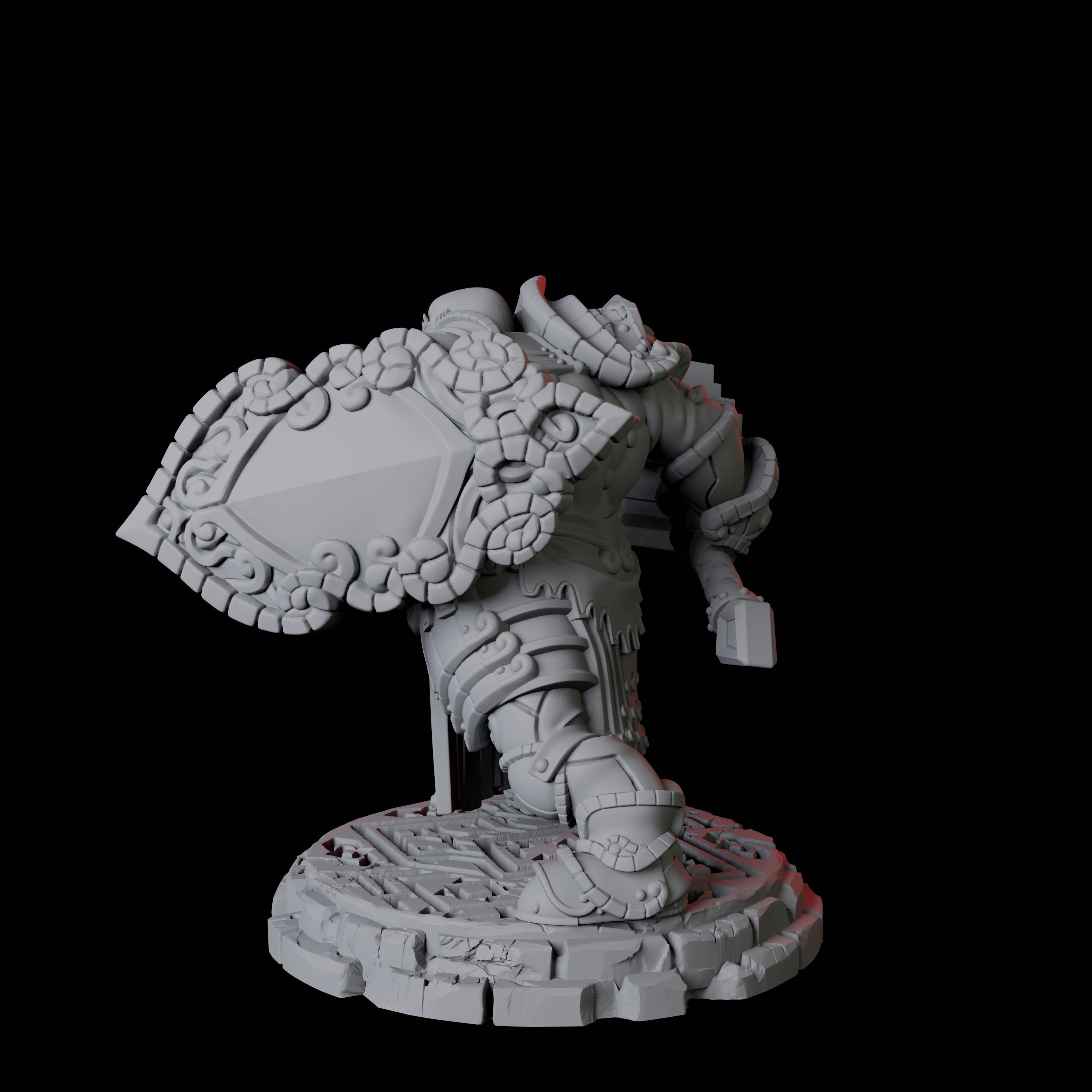 Heavy Armoured Dwarf Warrior B Miniature for Dungeons and Dragons, Pathfinder or other TTRPGs