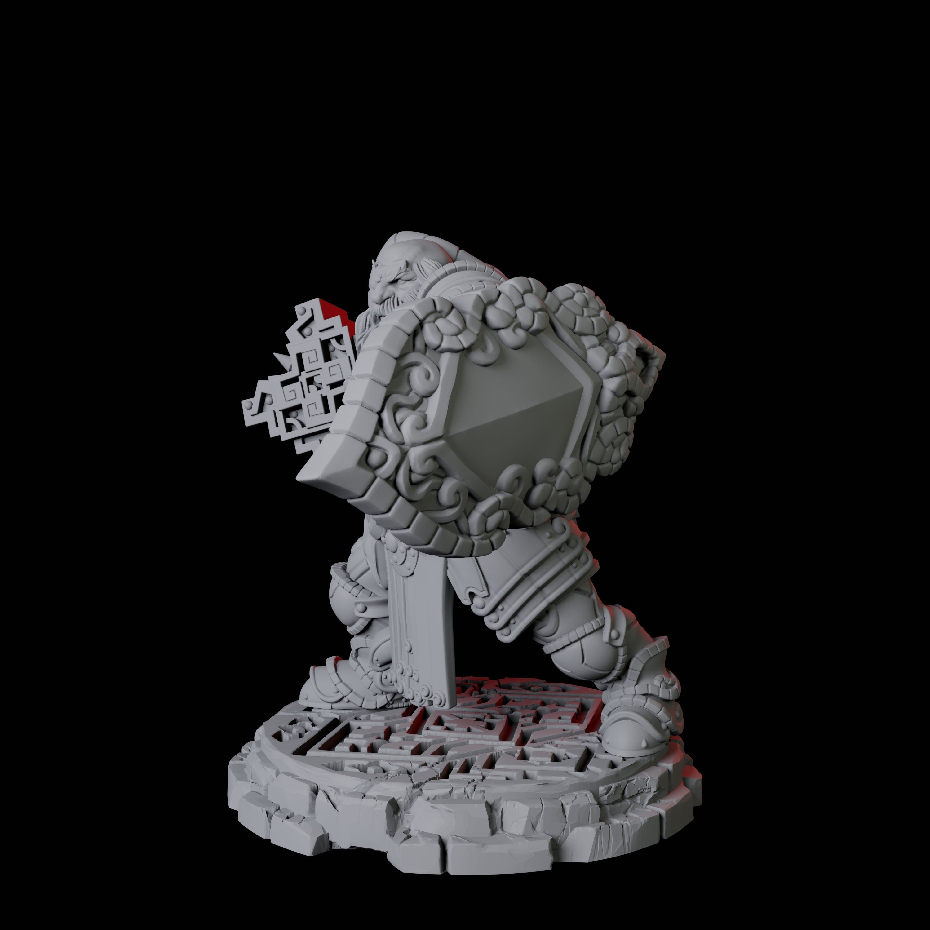 Heavy Armoured Dwarf Warrior B Miniature for Dungeons and Dragons, Pathfinder or other TTRPGs