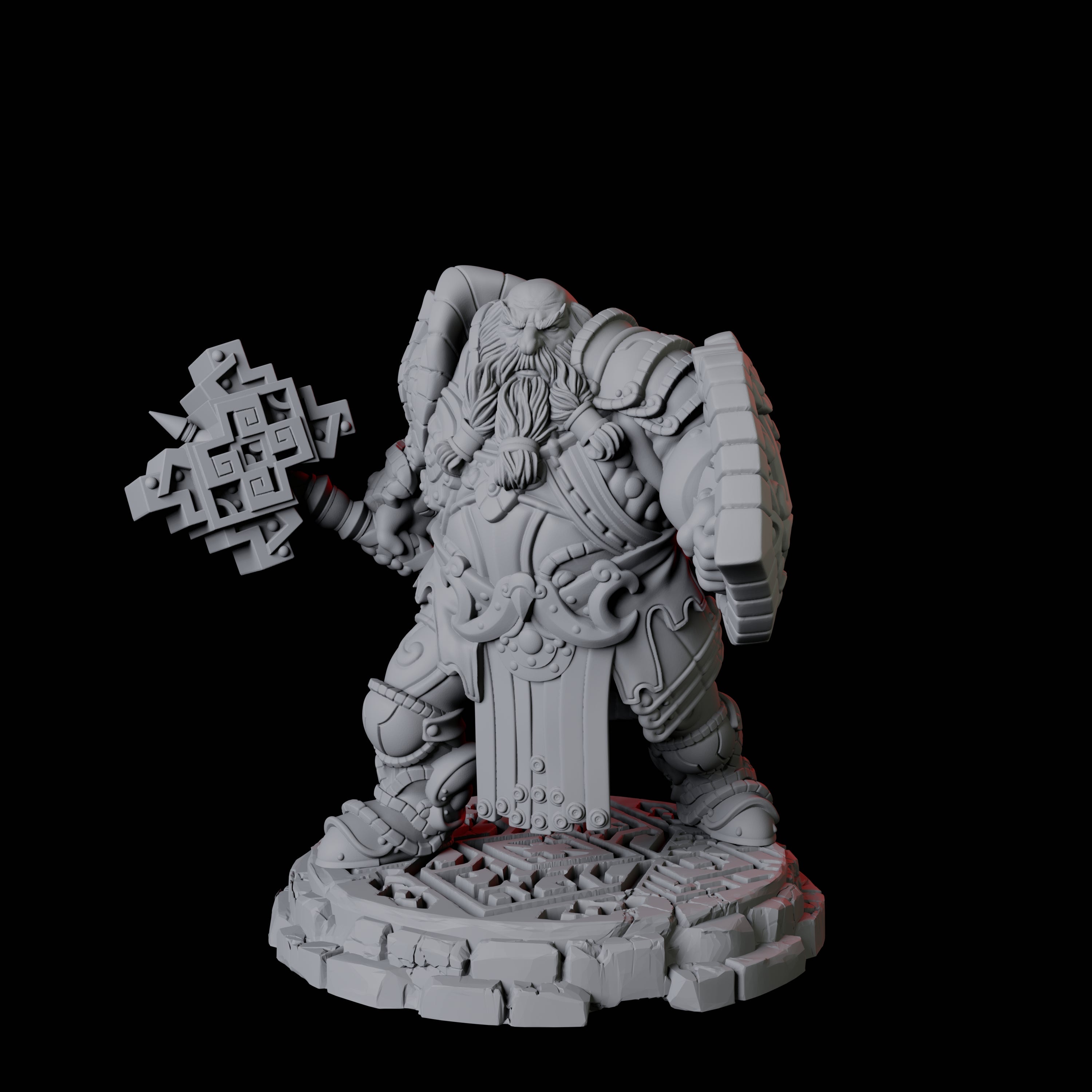 Heavy Armoured Dwarf Warrior B Miniature for Dungeons and Dragons, Pathfinder or other TTRPGs