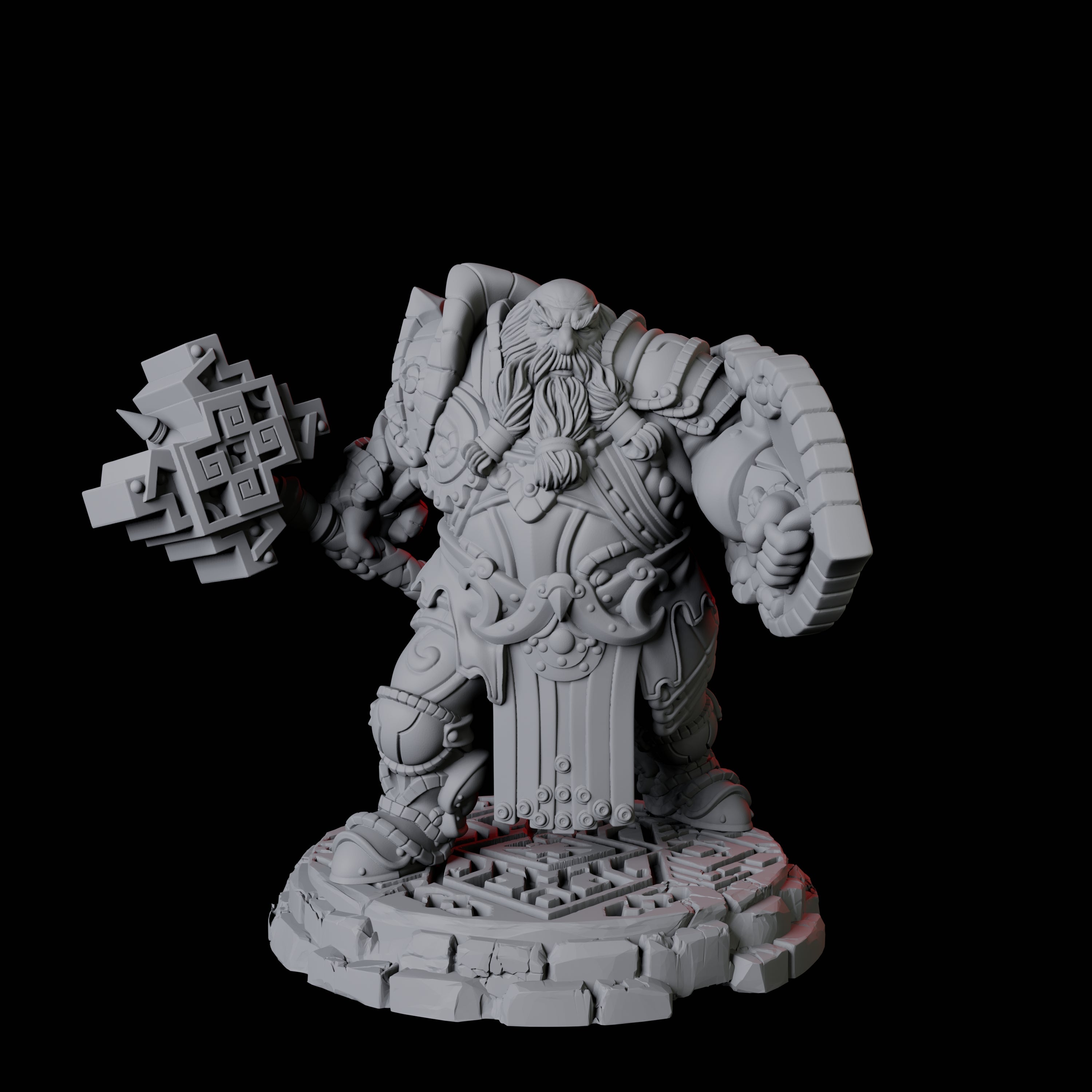 Heavy Armoured Dwarf Warrior B Miniature for Dungeons and Dragons, Pathfinder or other TTRPGs