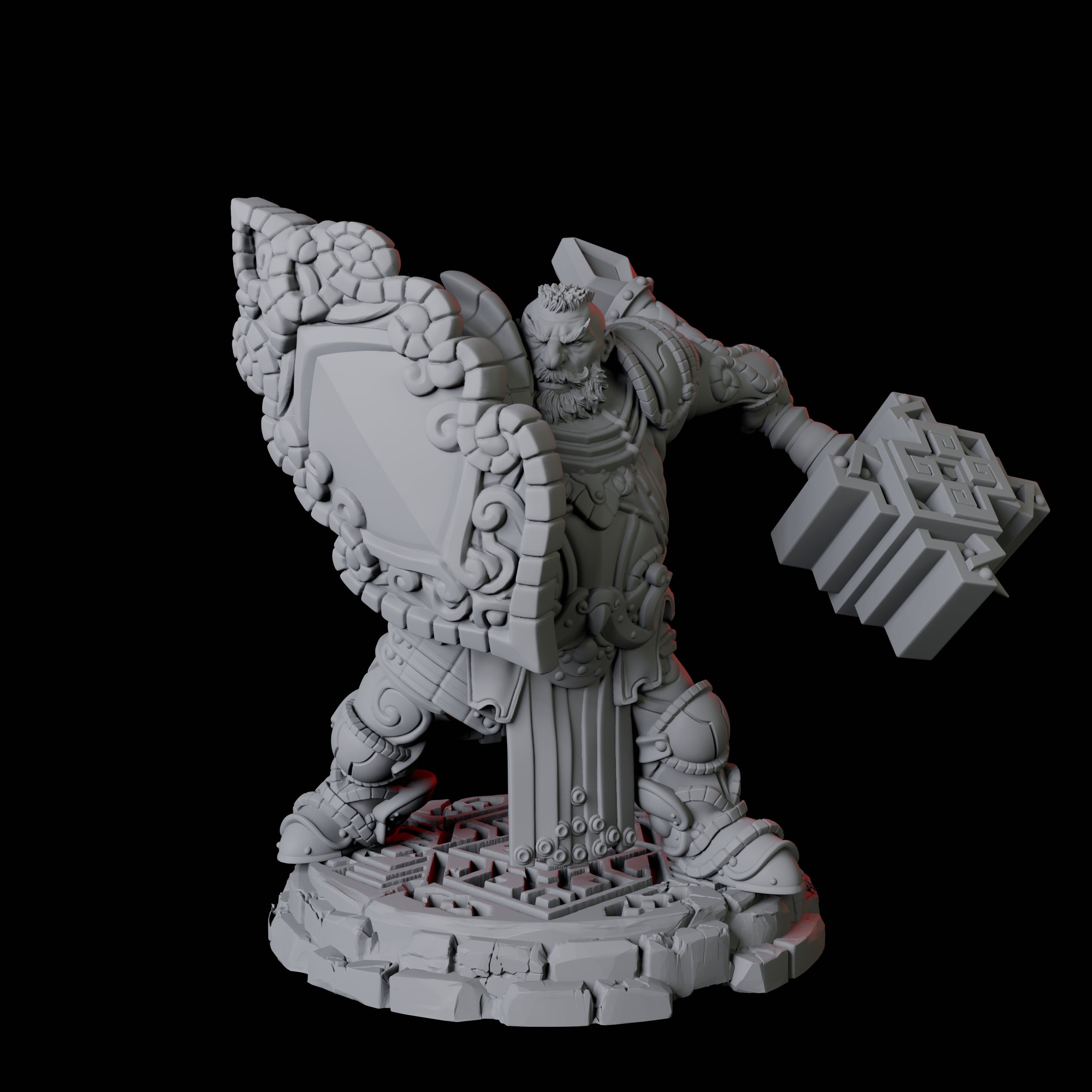 Heavy Armoured Dwarf Warrior C Miniature for Dungeons and Dragons, Pathfinder or other TTRPGs