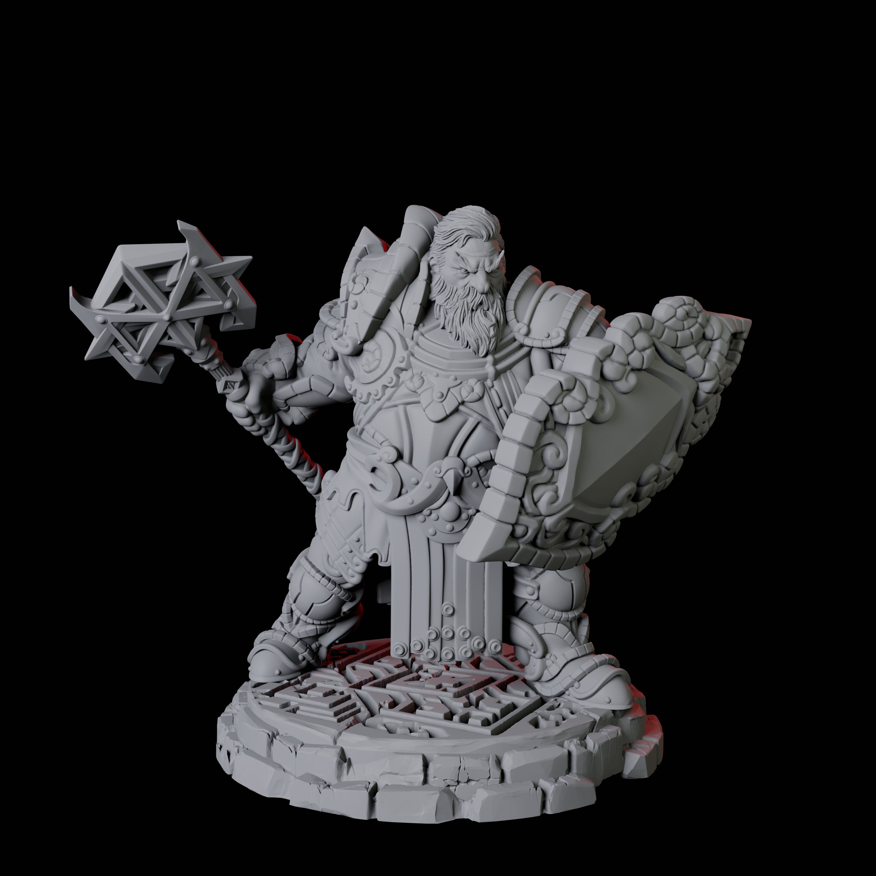 Heavy Armoured Dwarf Warrior D Miniature for Dungeons and Dragons, Pathfinder or other TTRPGs