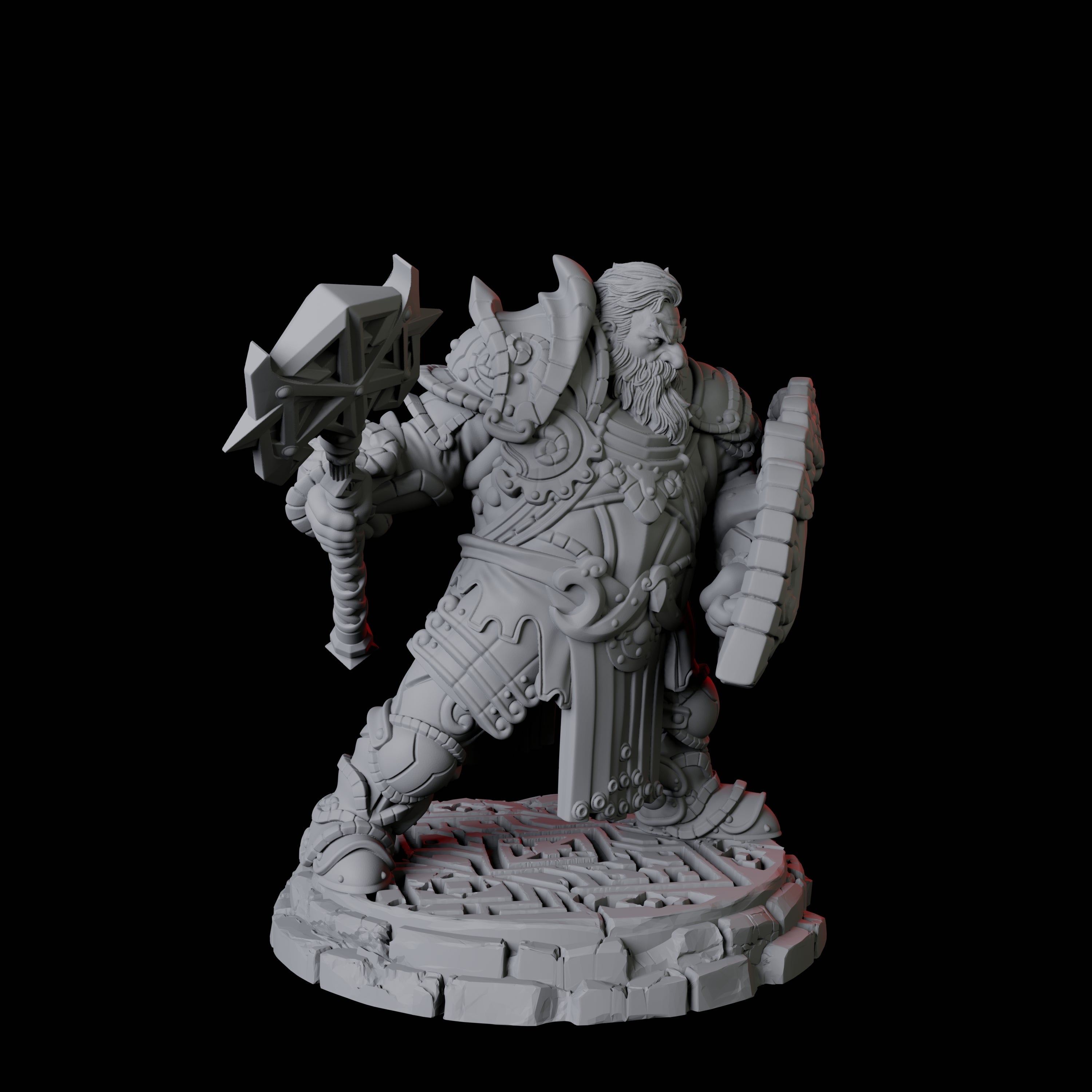 Heavy Armoured Dwarf Warrior D Miniature for Dungeons and Dragons, Pathfinder or other TTRPGs