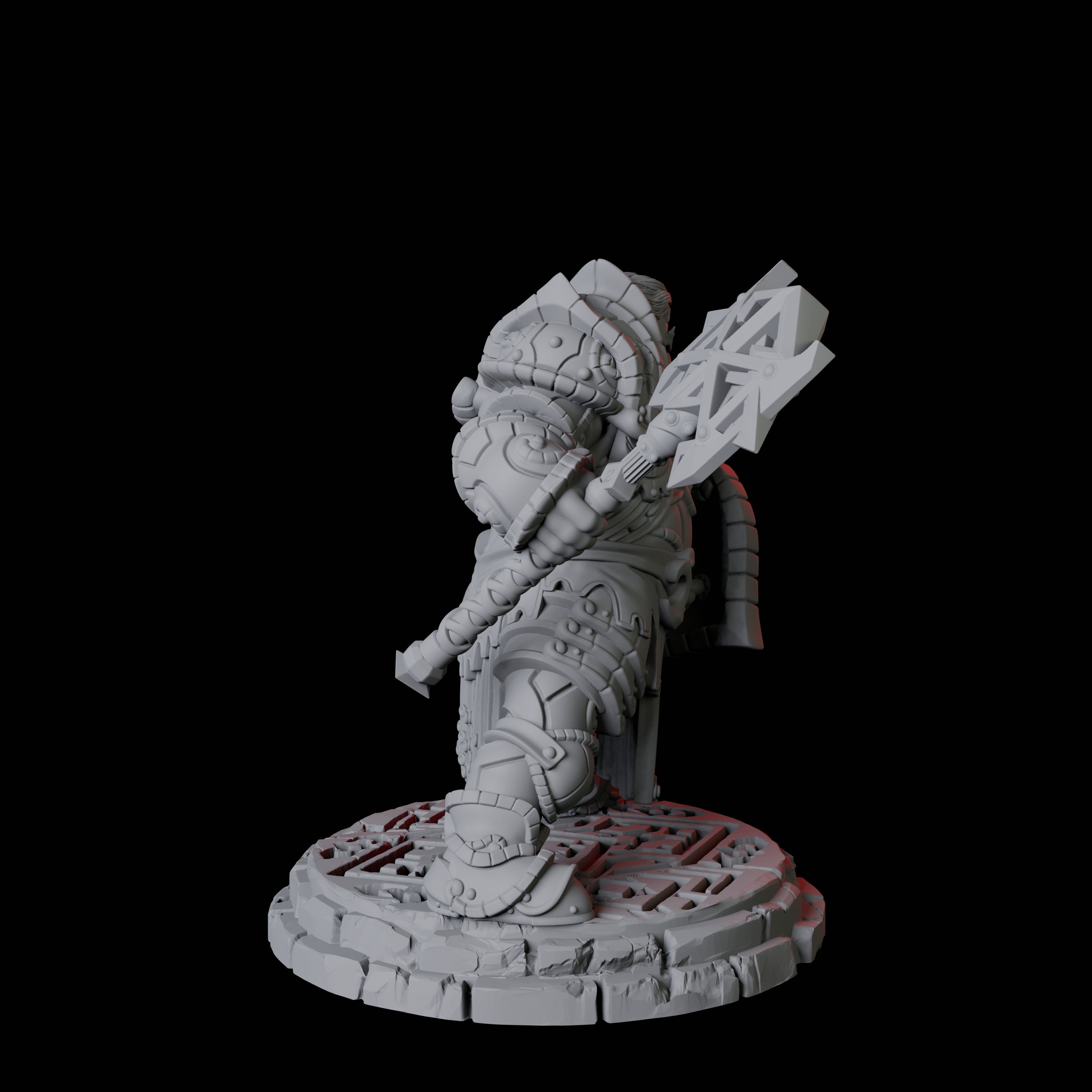 Heavy Armoured Dwarf Warrior D Miniature for Dungeons and Dragons, Pathfinder or other TTRPGs