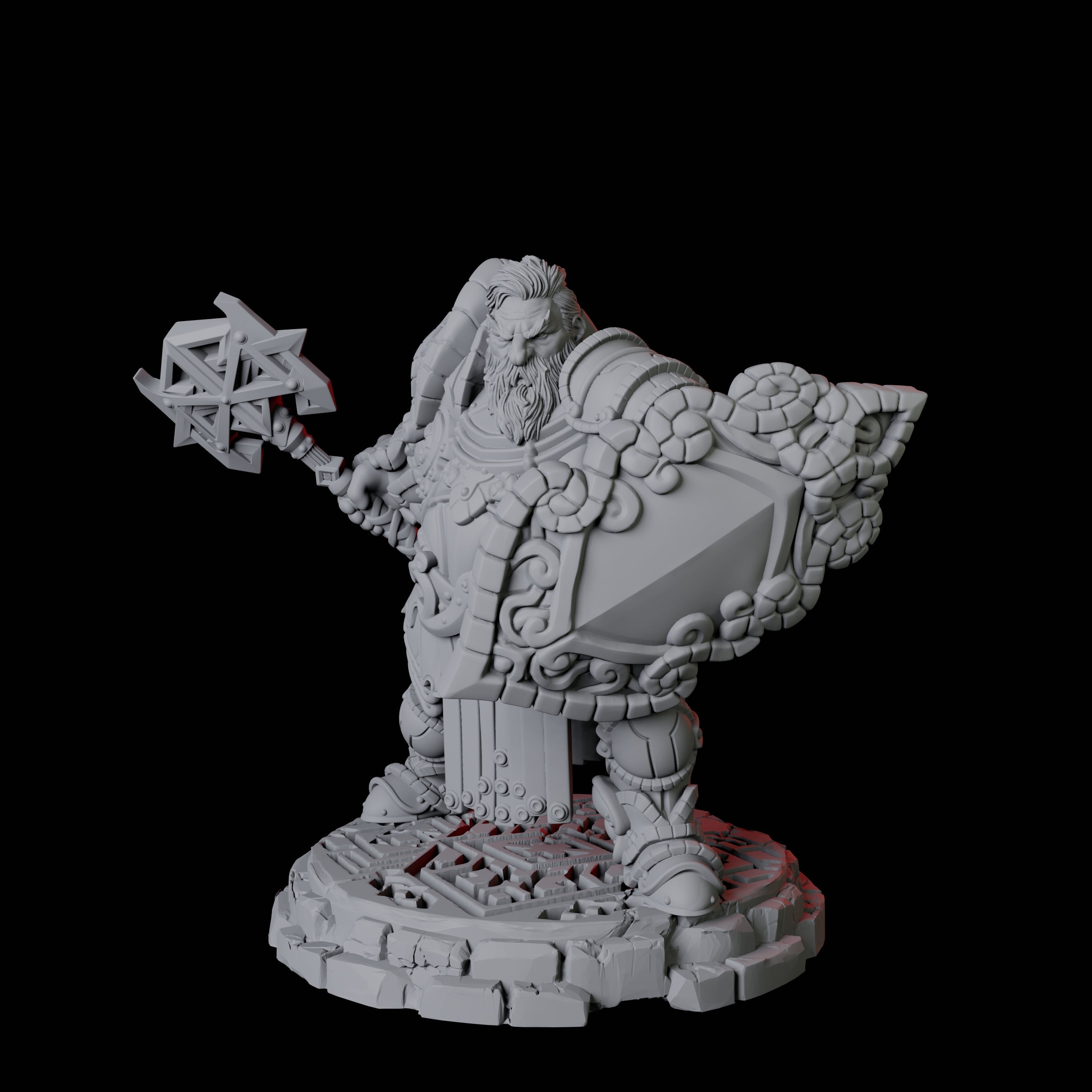 Heavy Armoured Dwarf Warrior D Miniature for Dungeons and Dragons, Pathfinder or other TTRPGs