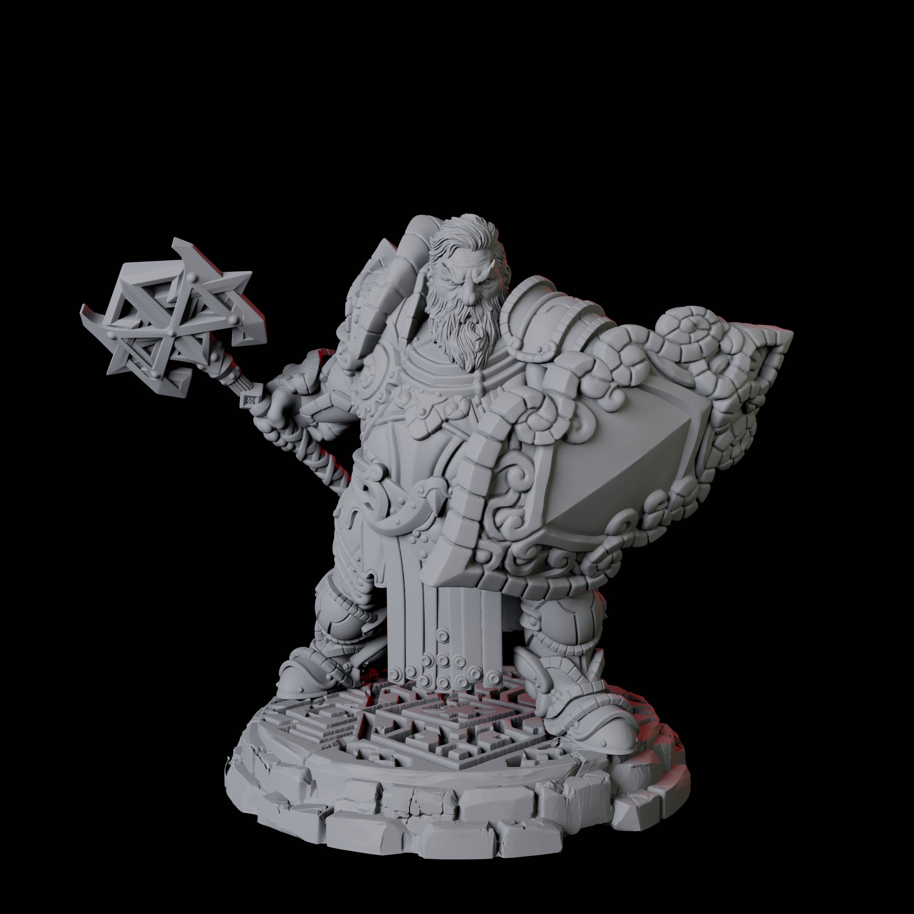 Heavy Armoured Dwarf Warrior D Miniature for Dungeons and Dragons, Pathfinder or other TTRPGs