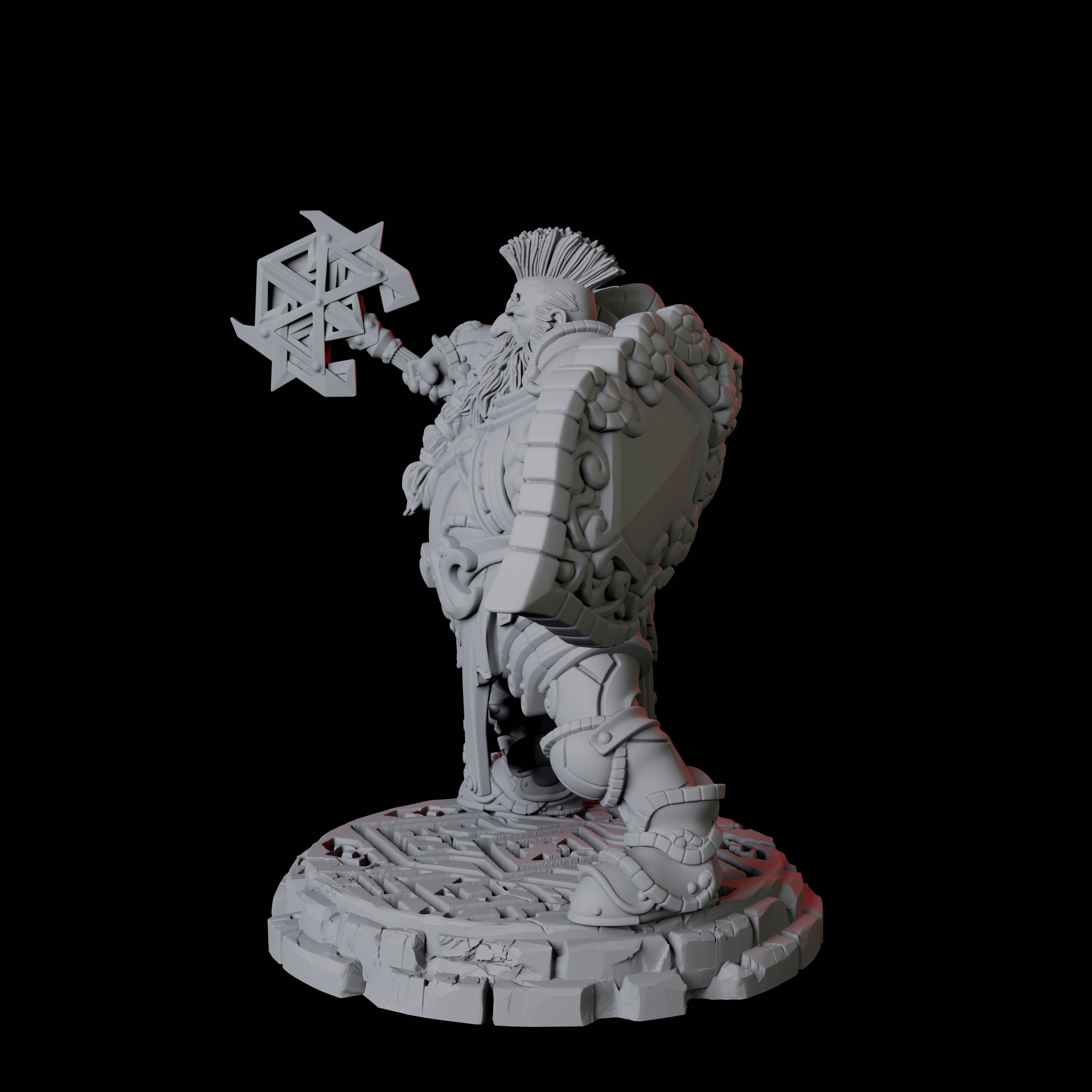 Heavy Armoured Dwarf Warrior E Miniature for Dungeons and Dragons, Pathfinder or other TTRPGs