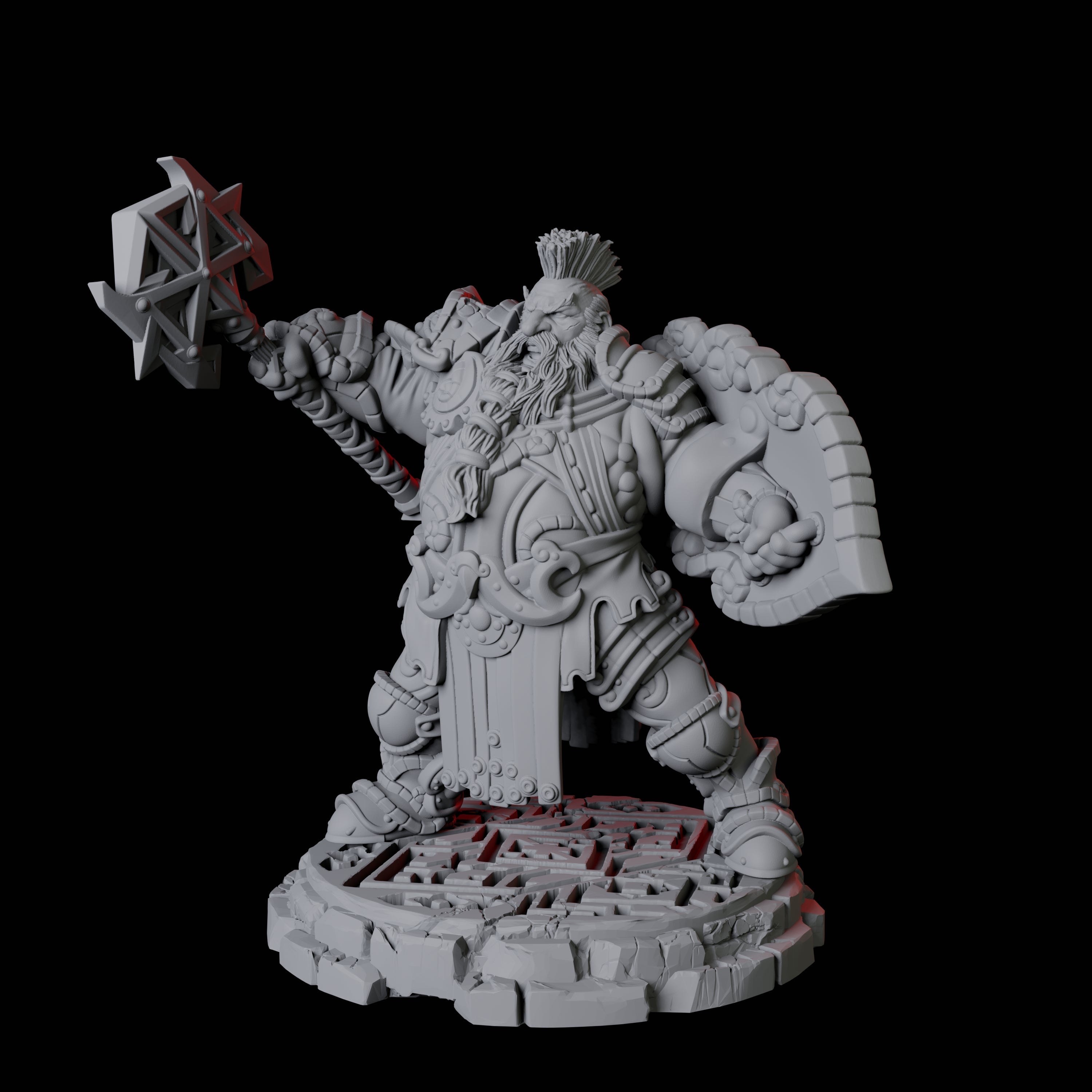 Heavy Armoured Dwarf Warrior E Miniature for Dungeons and Dragons, Pathfinder or other TTRPGs