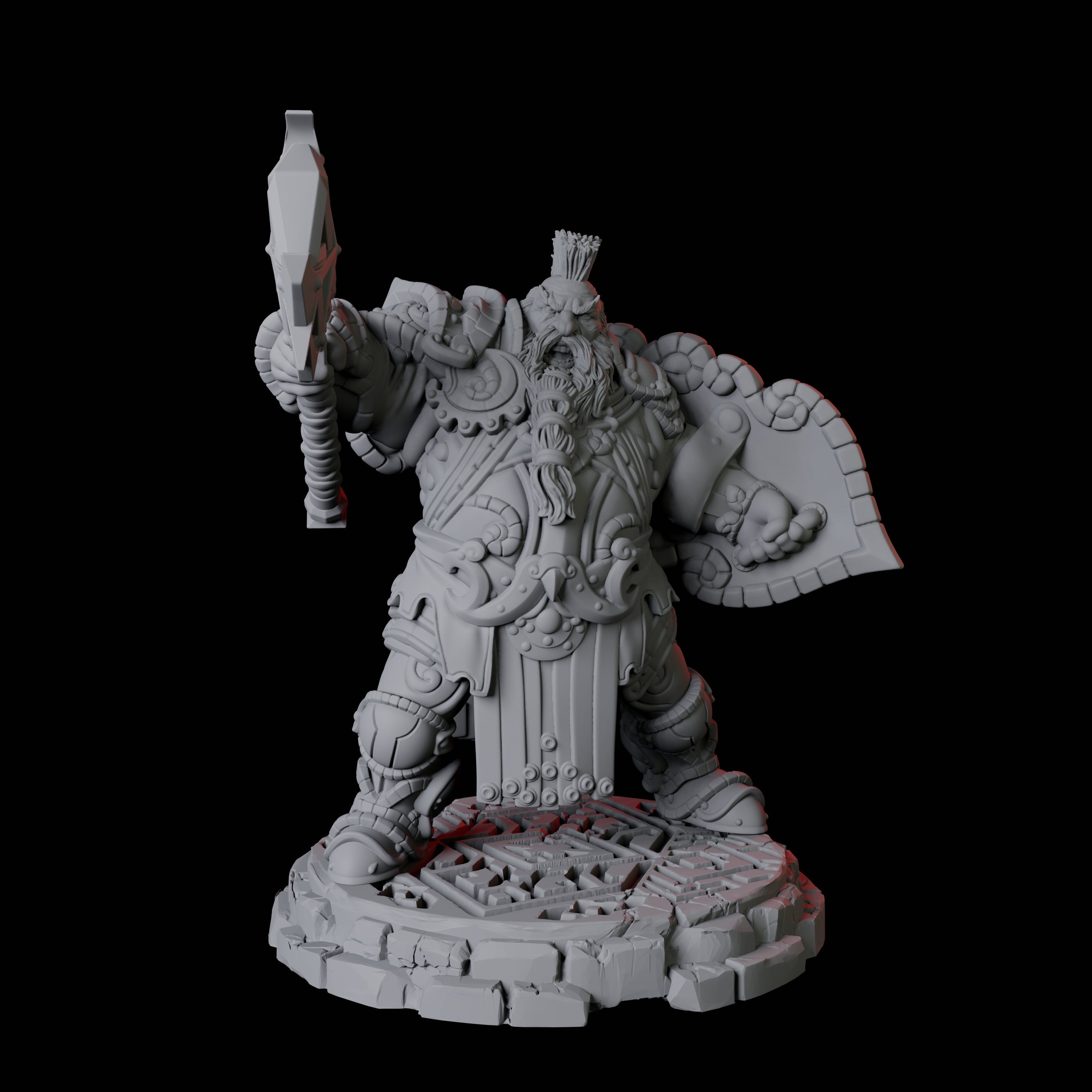 Heavy Armoured Dwarf Warrior E Miniature for Dungeons and Dragons, Pathfinder or other TTRPGs