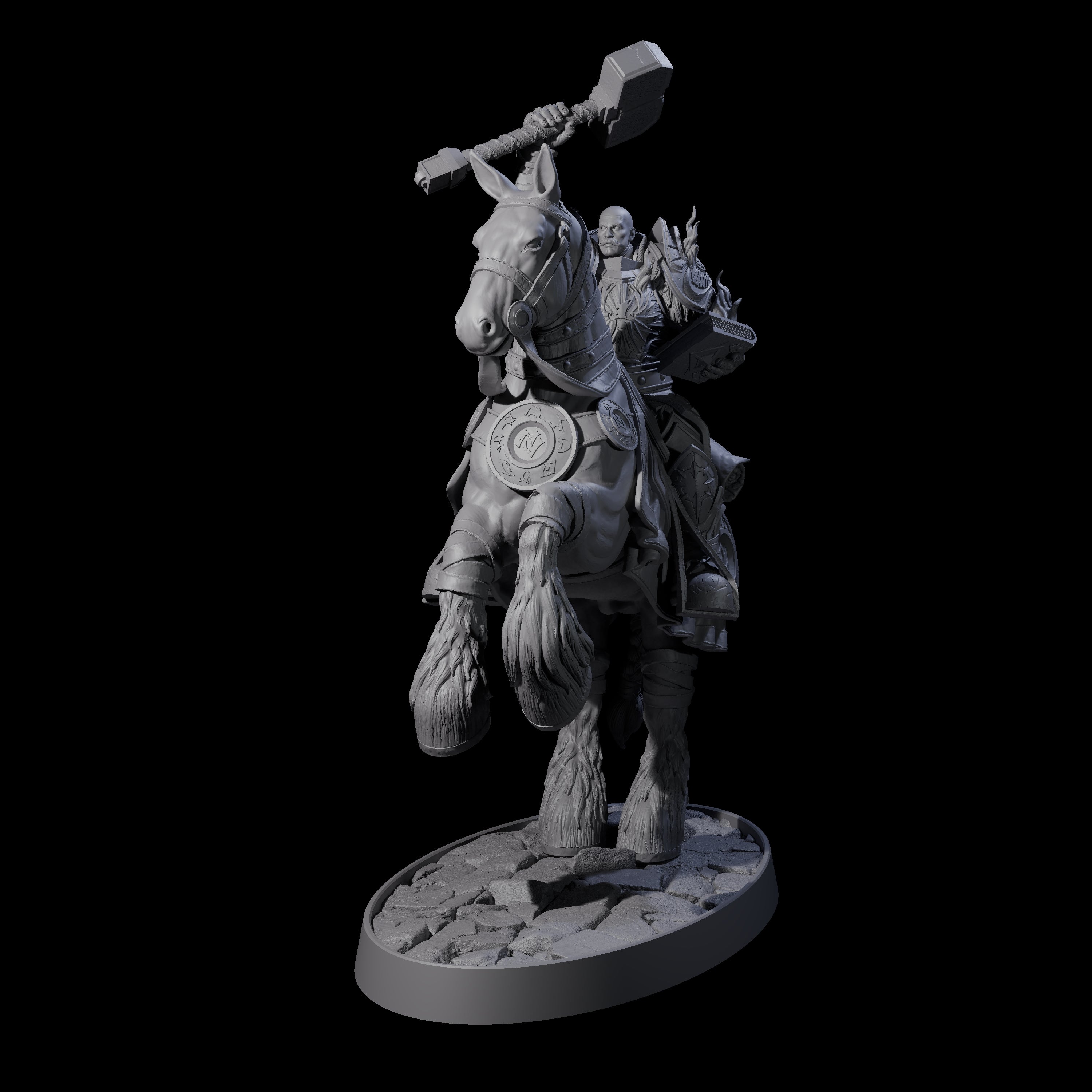 Heavy Cavalry of the Flames A Miniature for Dungeons and Dragons, Pathfinder or other TTRPGs