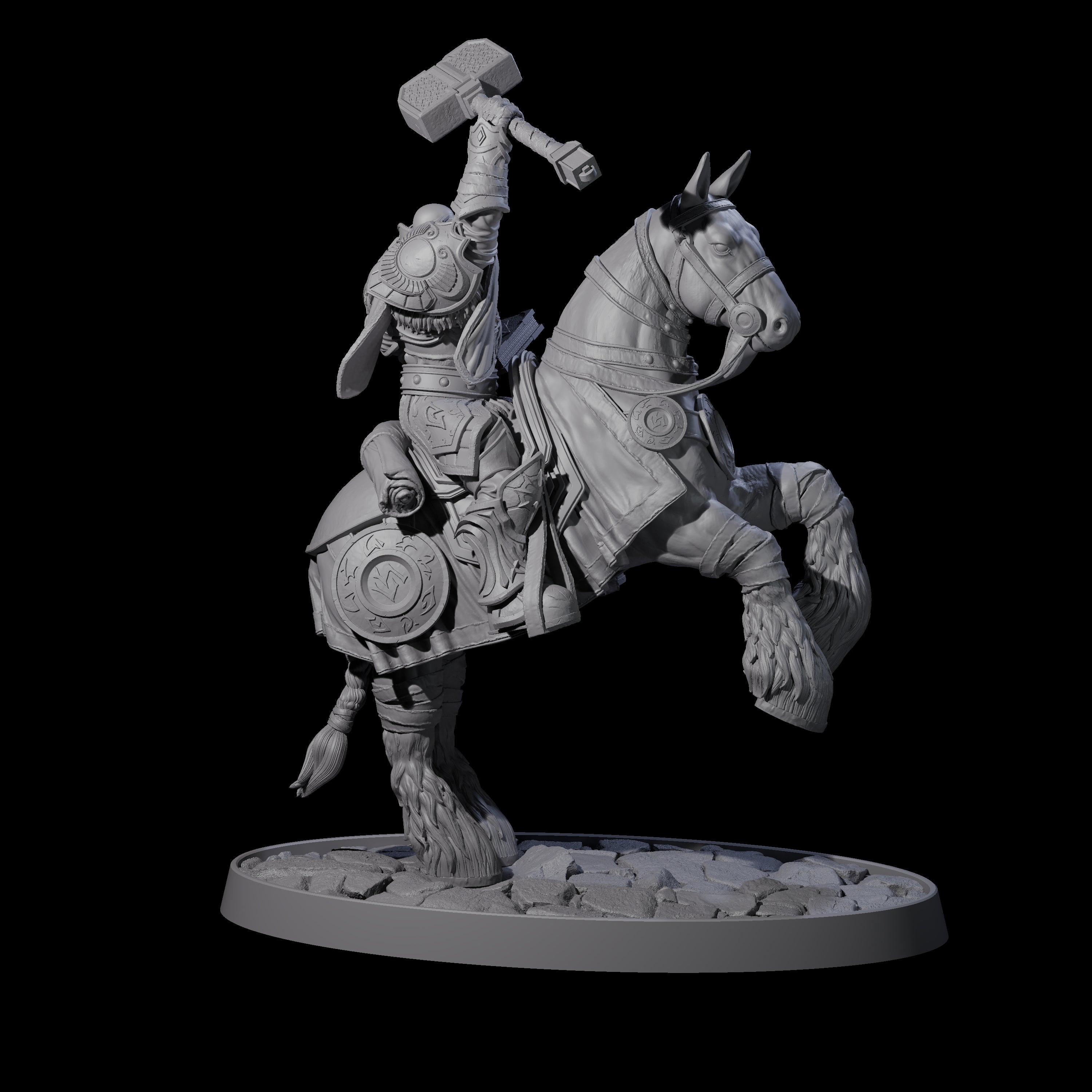 Heavy Cavalry of the Flames A Miniature for Dungeons and Dragons, Pathfinder or other TTRPGs